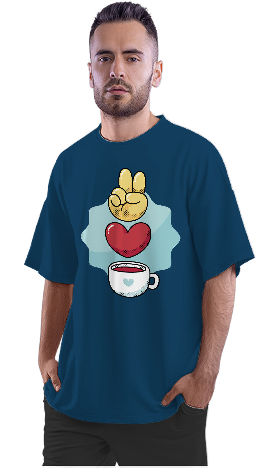 Peace Love & Coffee Oversized Unisex T-shirt
