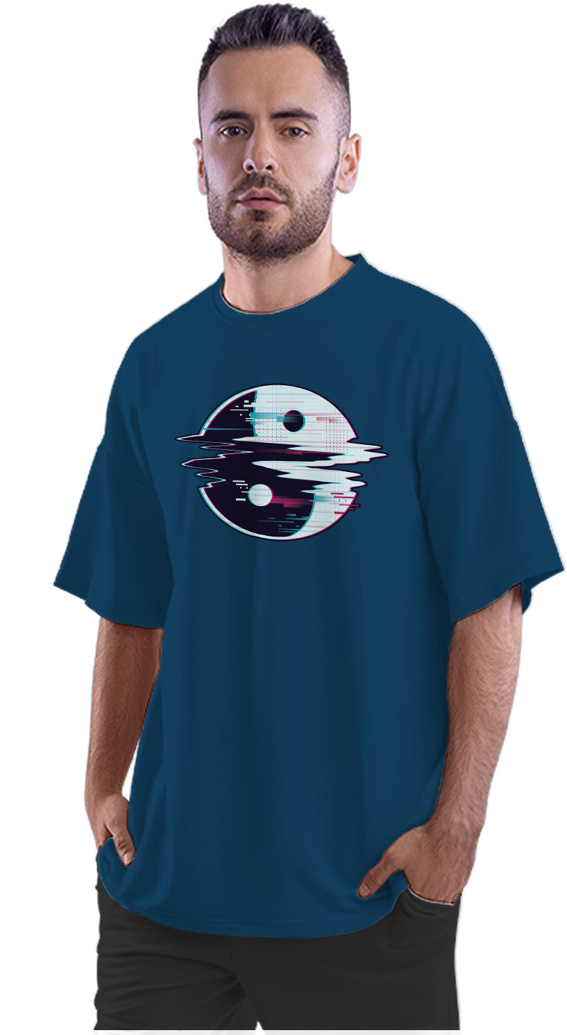 Yin Yang Glitch Oversized Unisex T-shirt