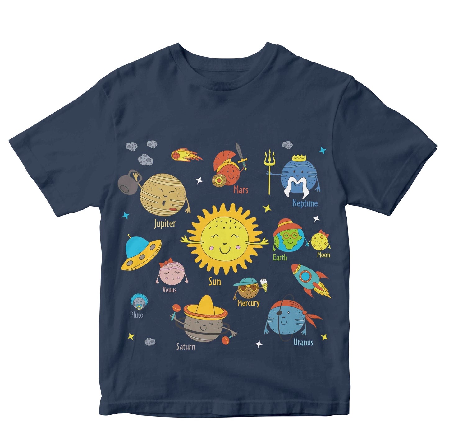 Solar System with Cartoon Planets Toddler