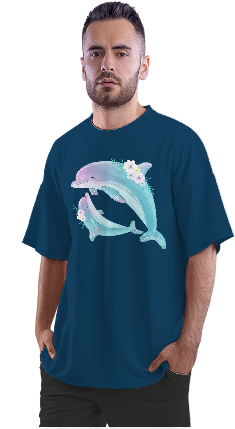 Mom & Kid Dolphin Oversized Unisex T-shirt