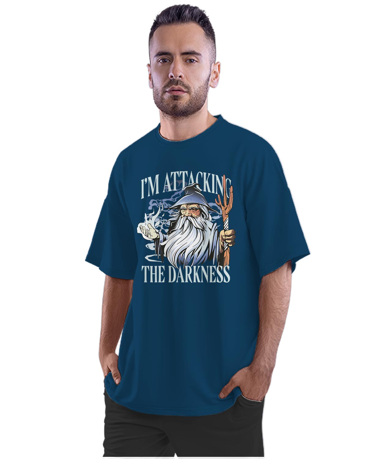 Wizard Attacking The Darkness Oversized Unisex T-shirt