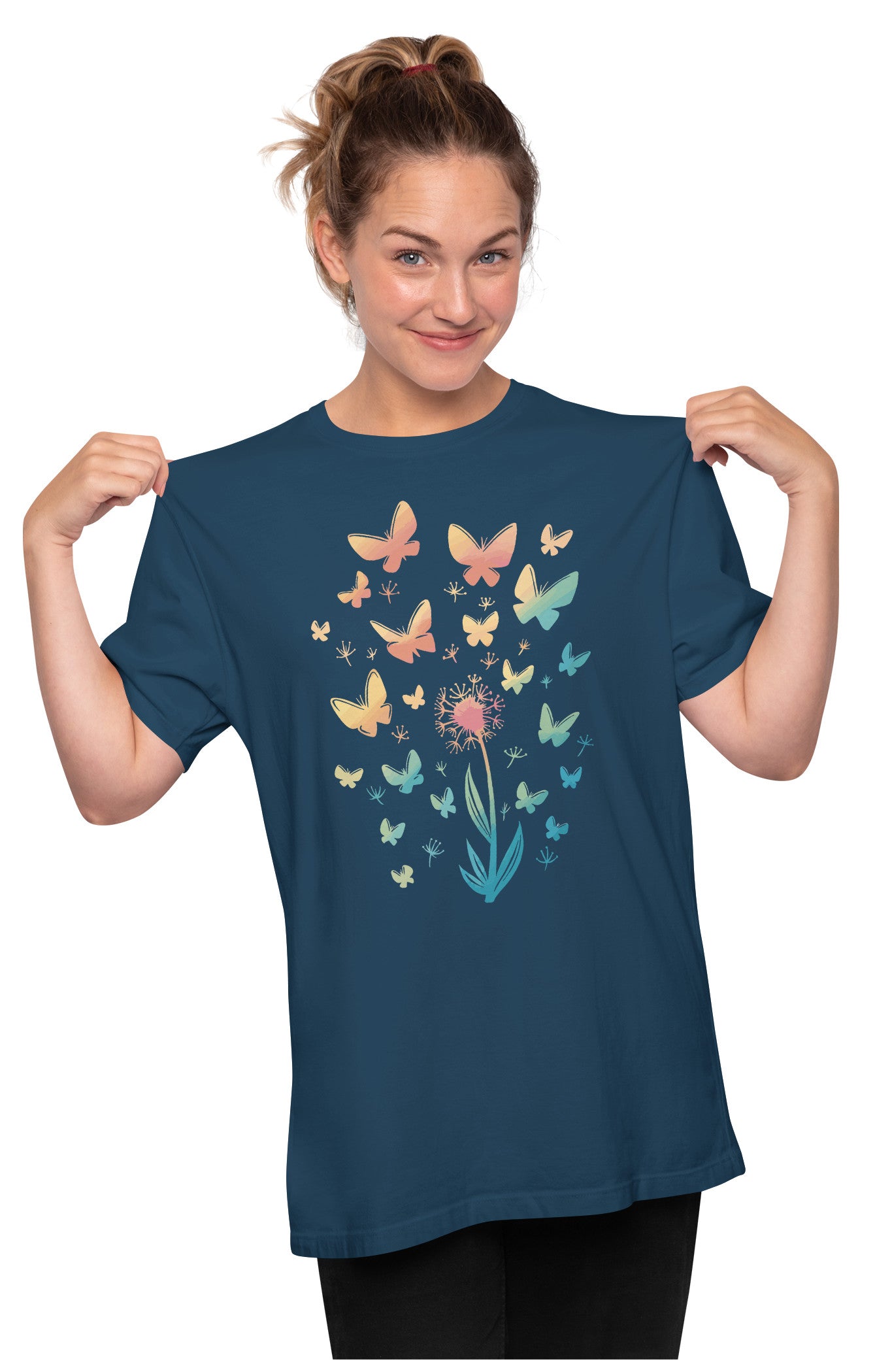 Dandelion Flower & Butterflies Oversized Unisex T-shirt