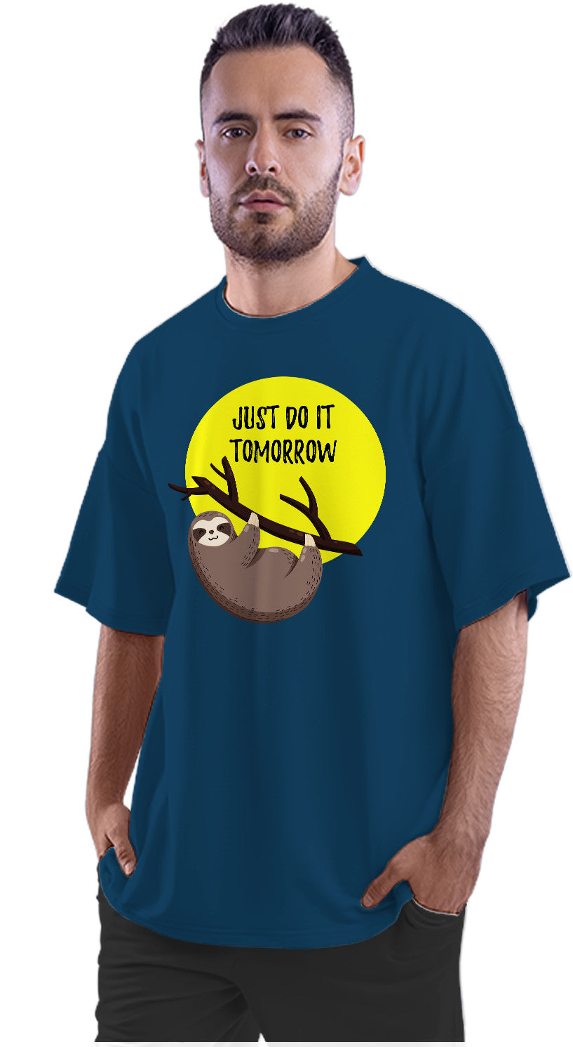 Just Do It Tomorrow - Funny Sloth Oversized Unisex T-shirt