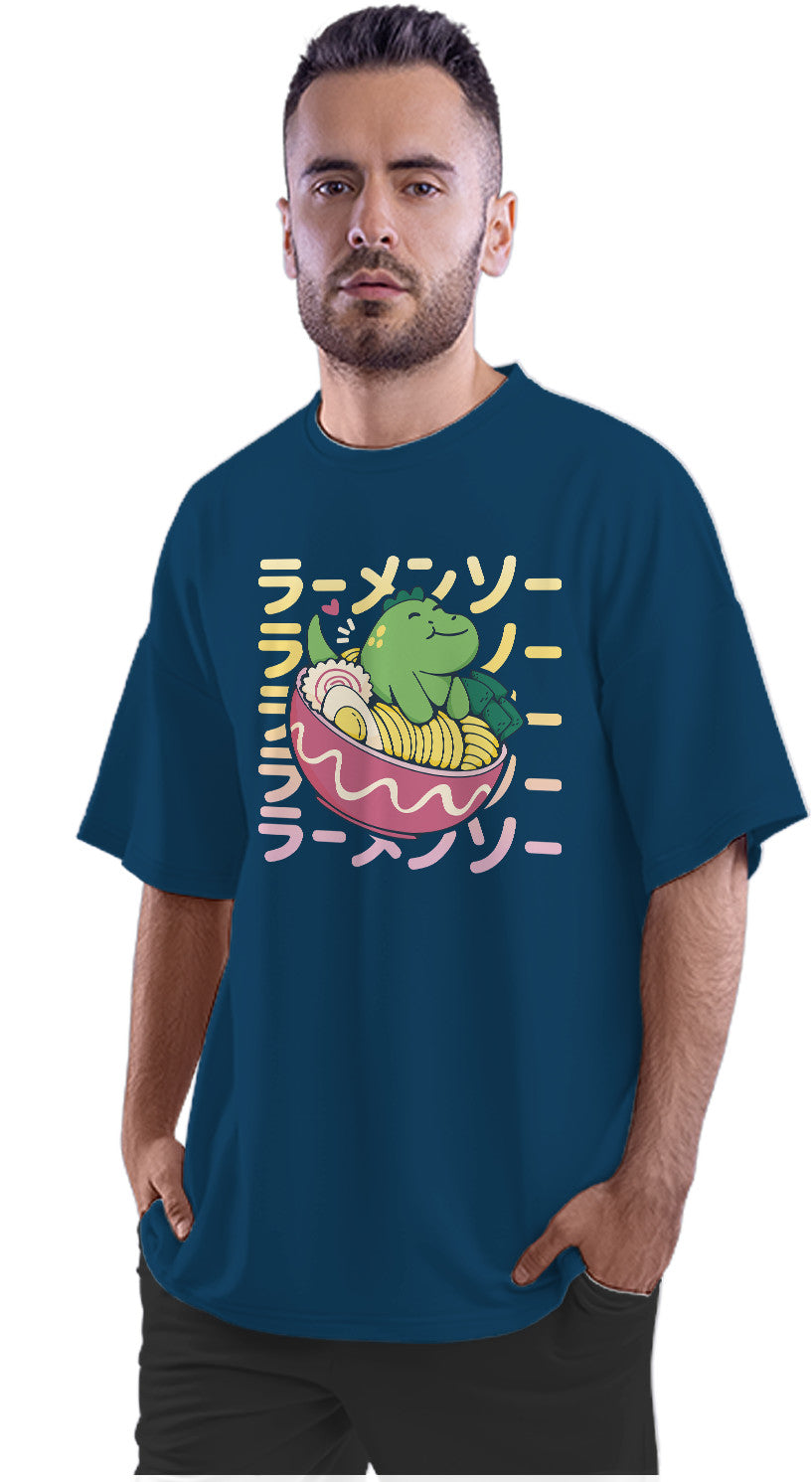 Kawaii T-Rex & Ramen Oversized Unisex T-shirt