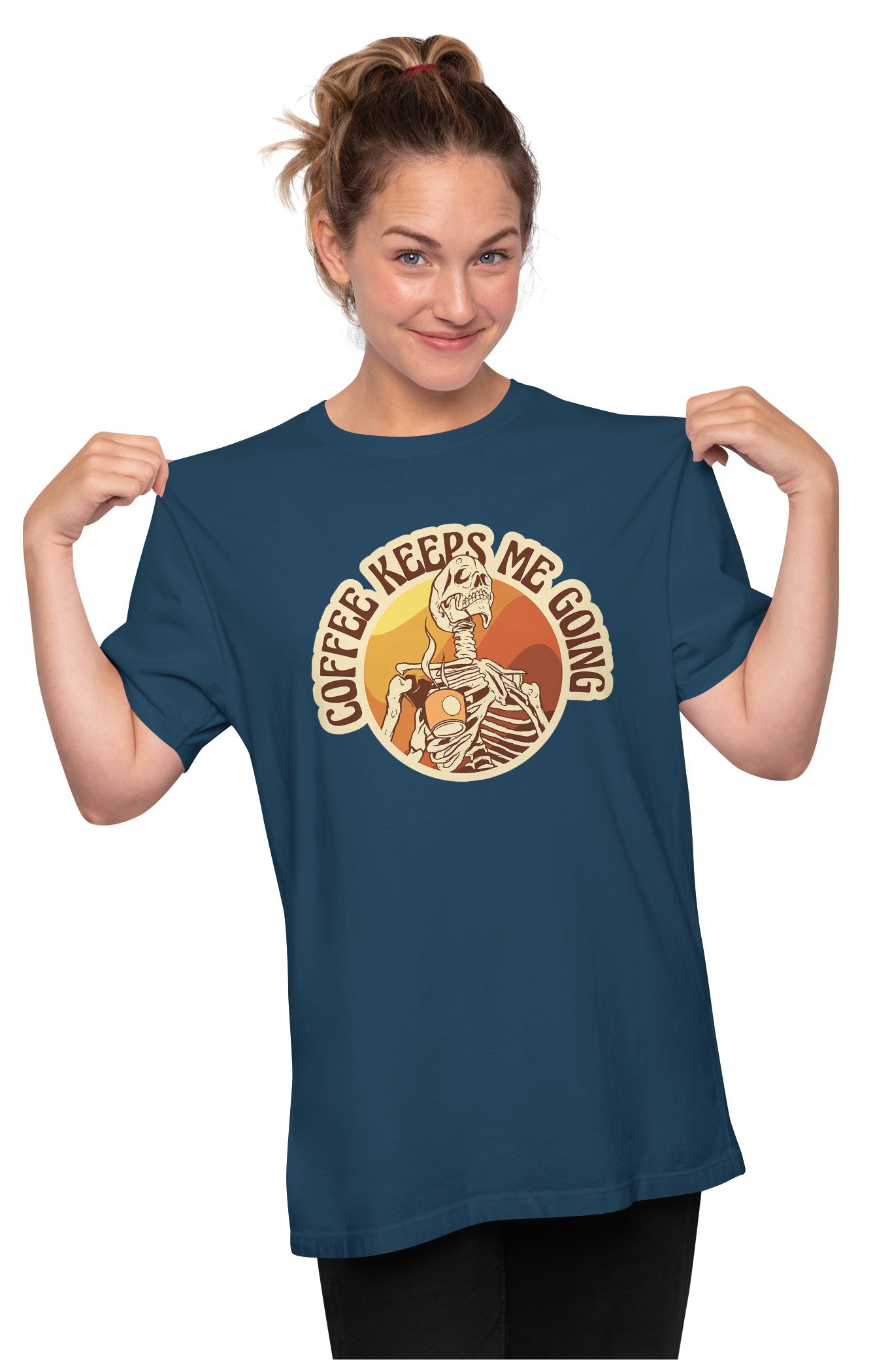 Coffee Keeps Me Going - Skeleton Oversized Unisex T-shirt