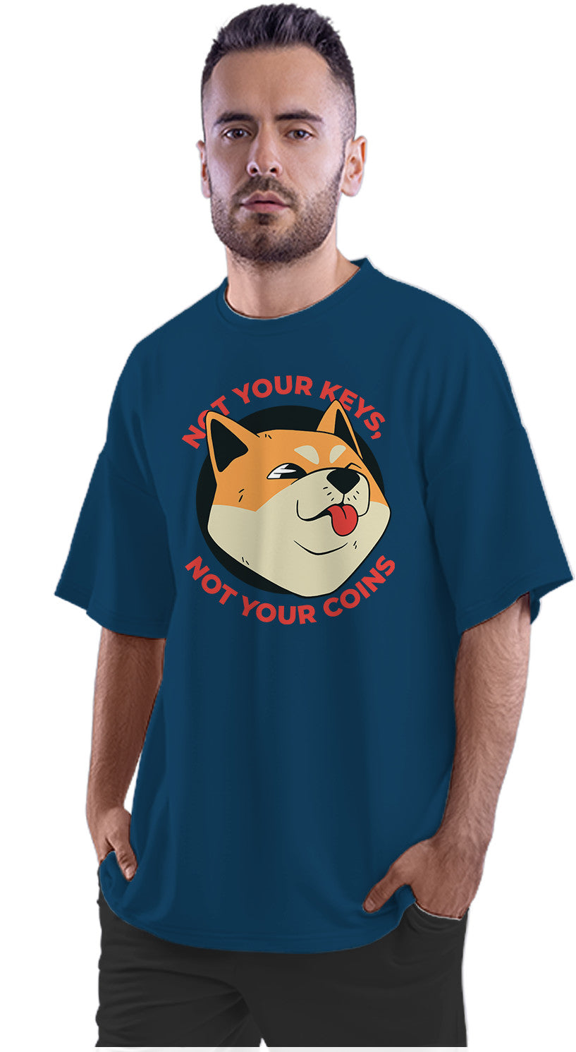 Not Your Keys, Not Your Coins - Crypto Shiba Oversized Unisex T-shirt