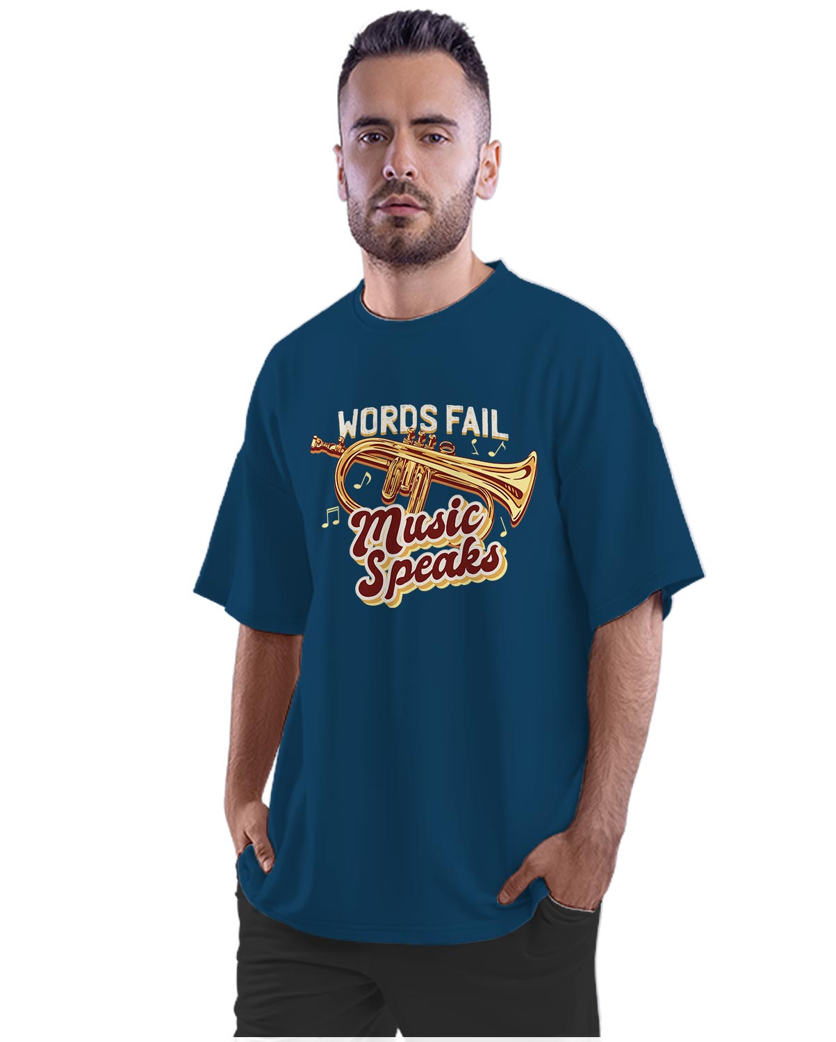 Words Fail, Music Speaks Oversized Unisex T-shirt