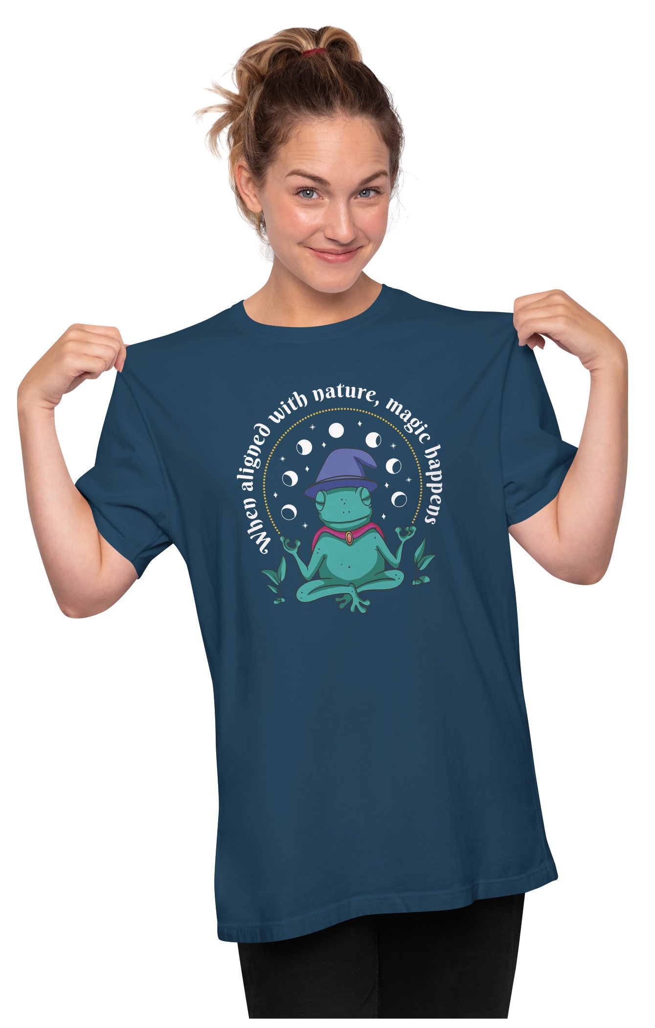 Magical Frog Wizard Aligned With Nature Oversized Unisex T-shirt
