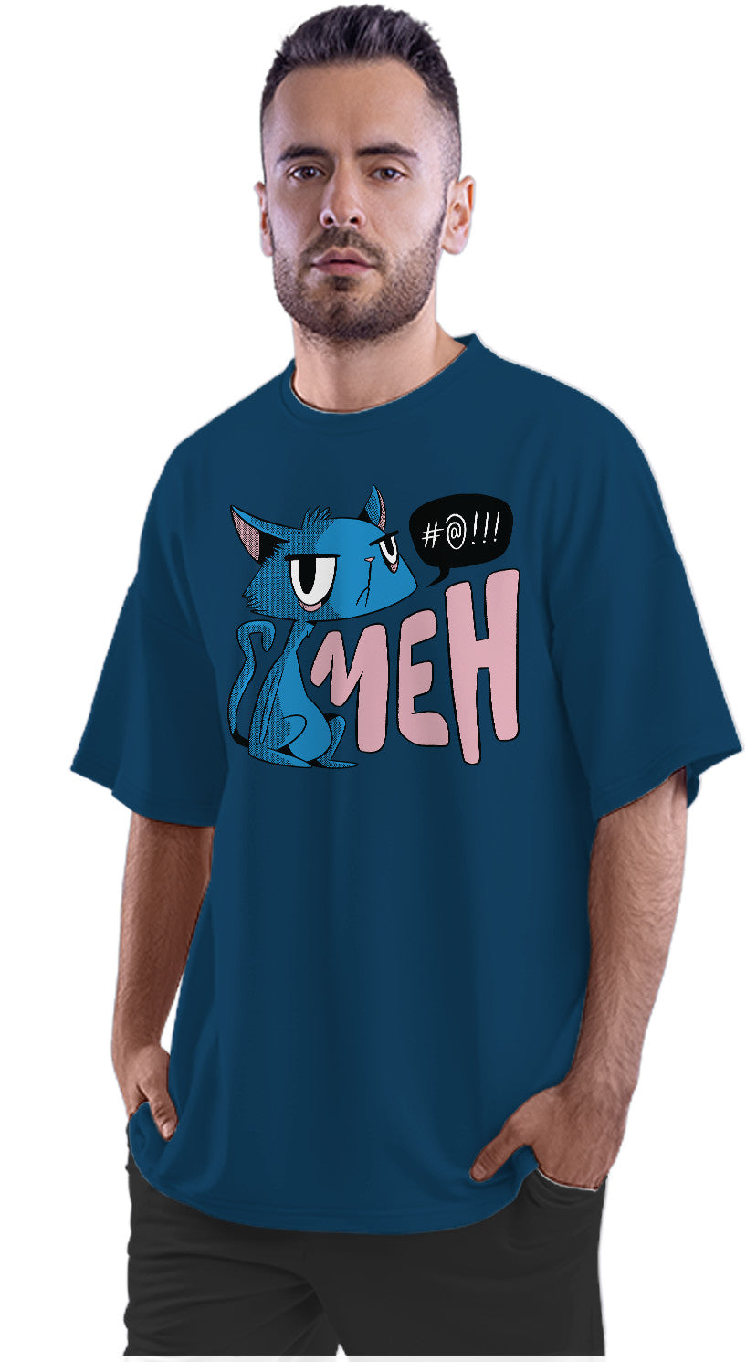Unimpressed Cat - Meh Oversized Unisex T-shirt