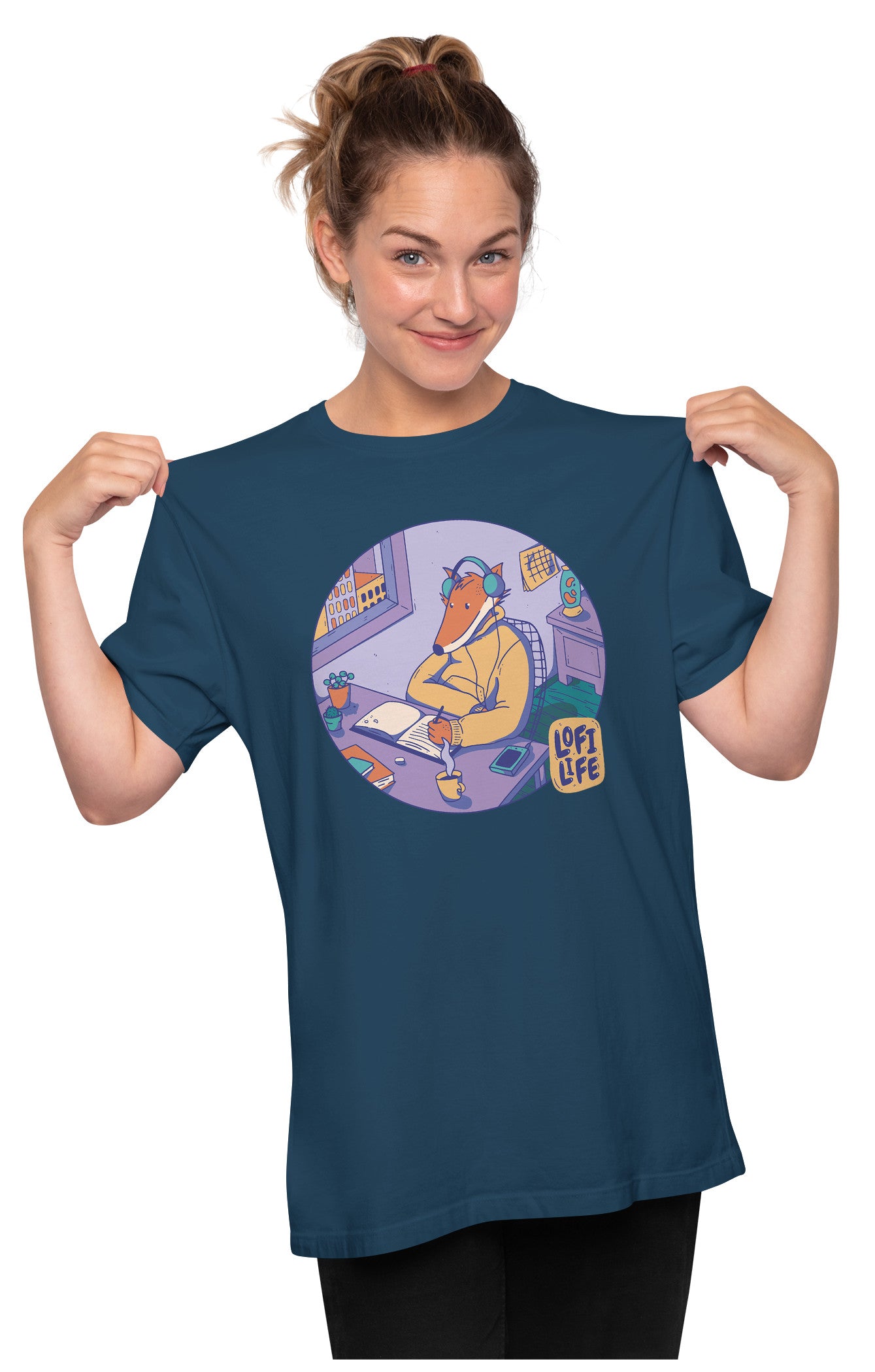 Chill Lofi Fox Oversized Unisex T-shirt