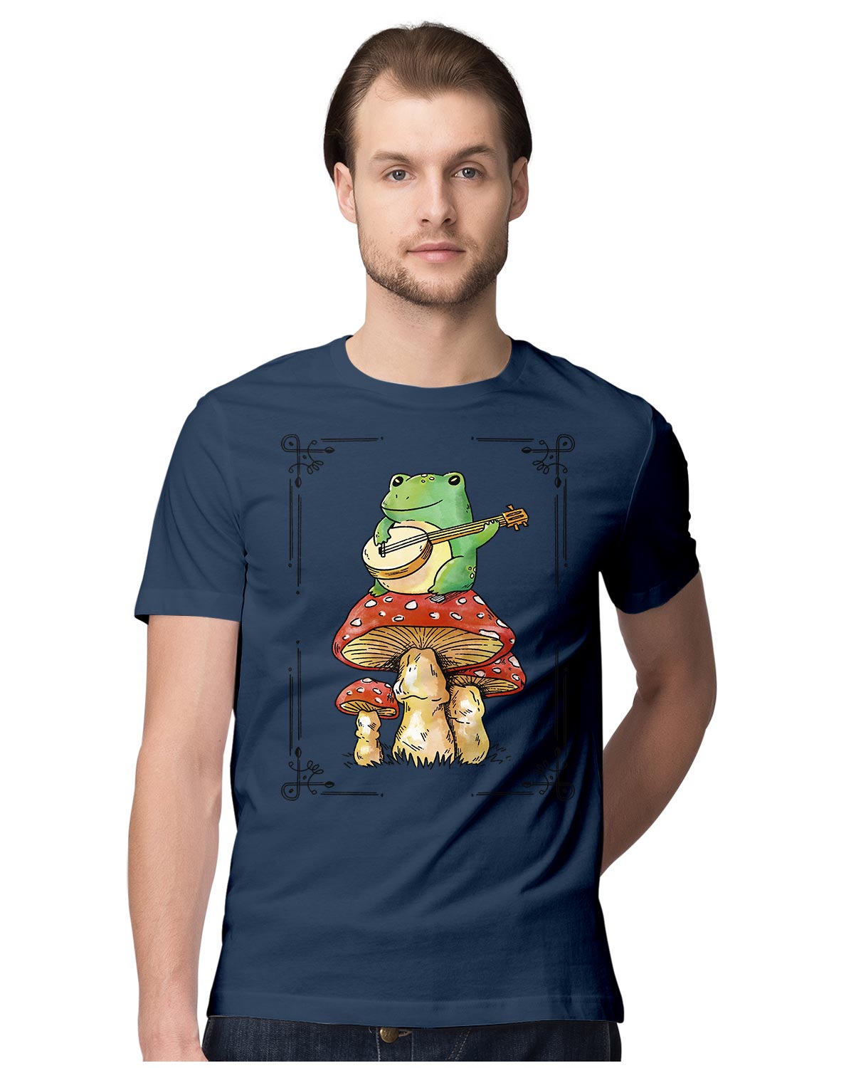 Frog Playing Banjo On Mushroom
