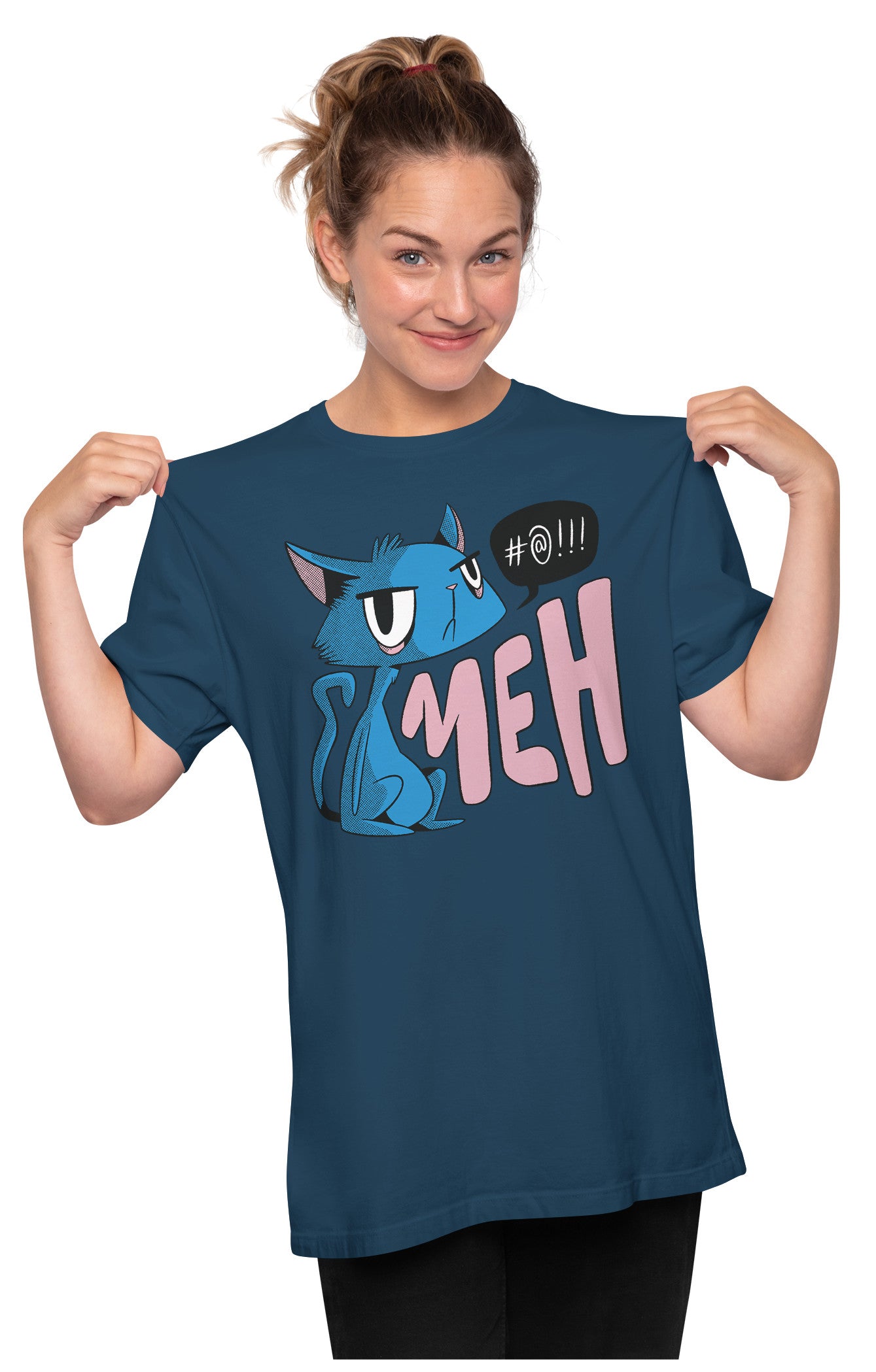 Unimpressed Cat - Meh Oversized Unisex T-shirt