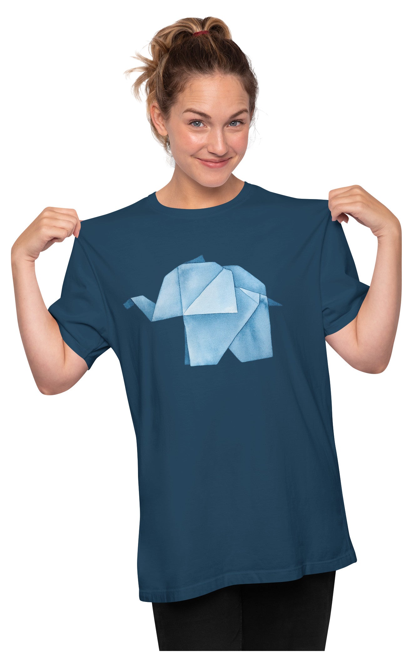 Origami Elephant In Water Colour Oversized Unisex T-shirt