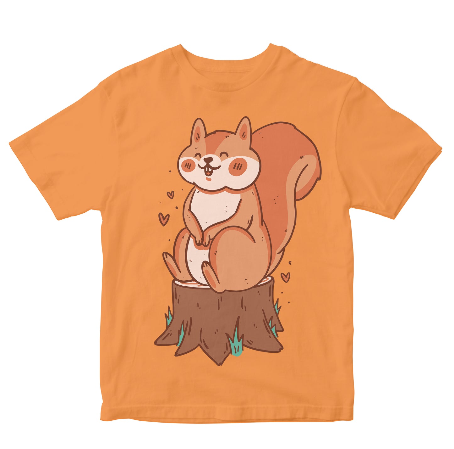Cute Squirrel On Stump Kids