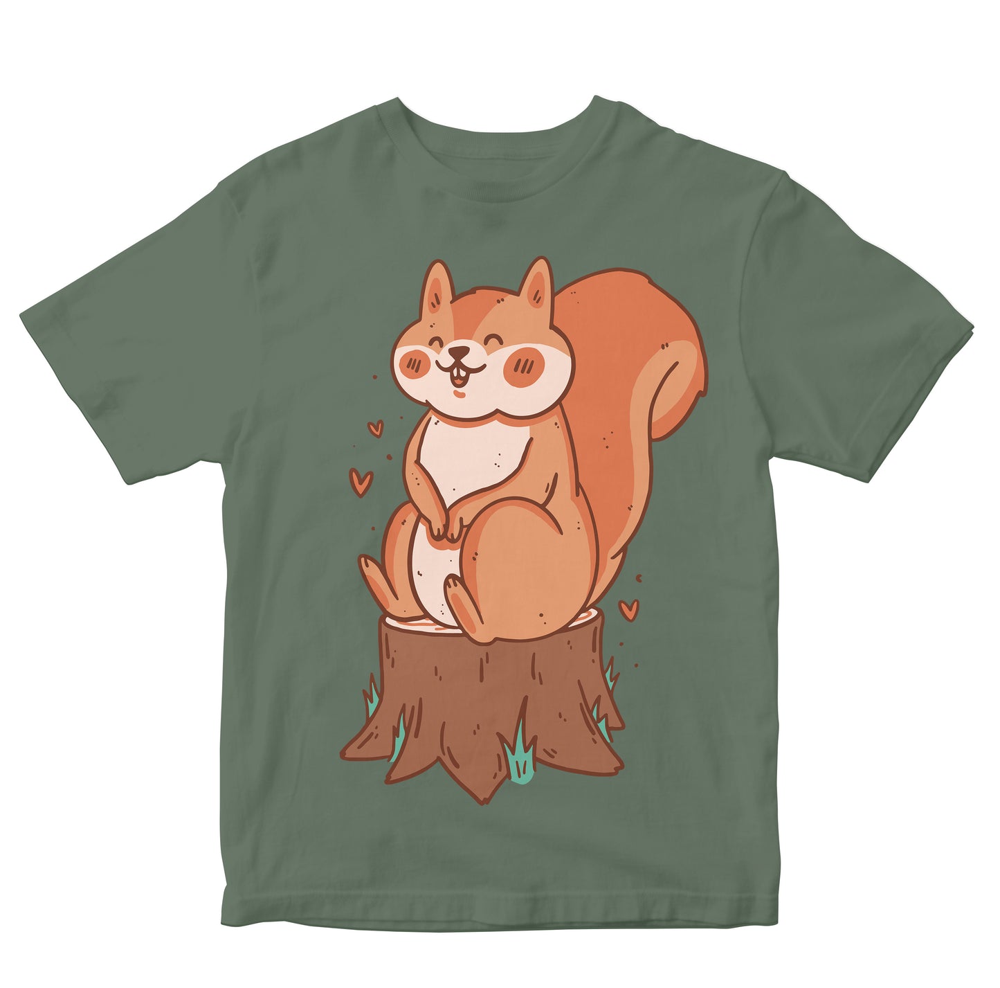 Cute Squirrel On Stump Kids