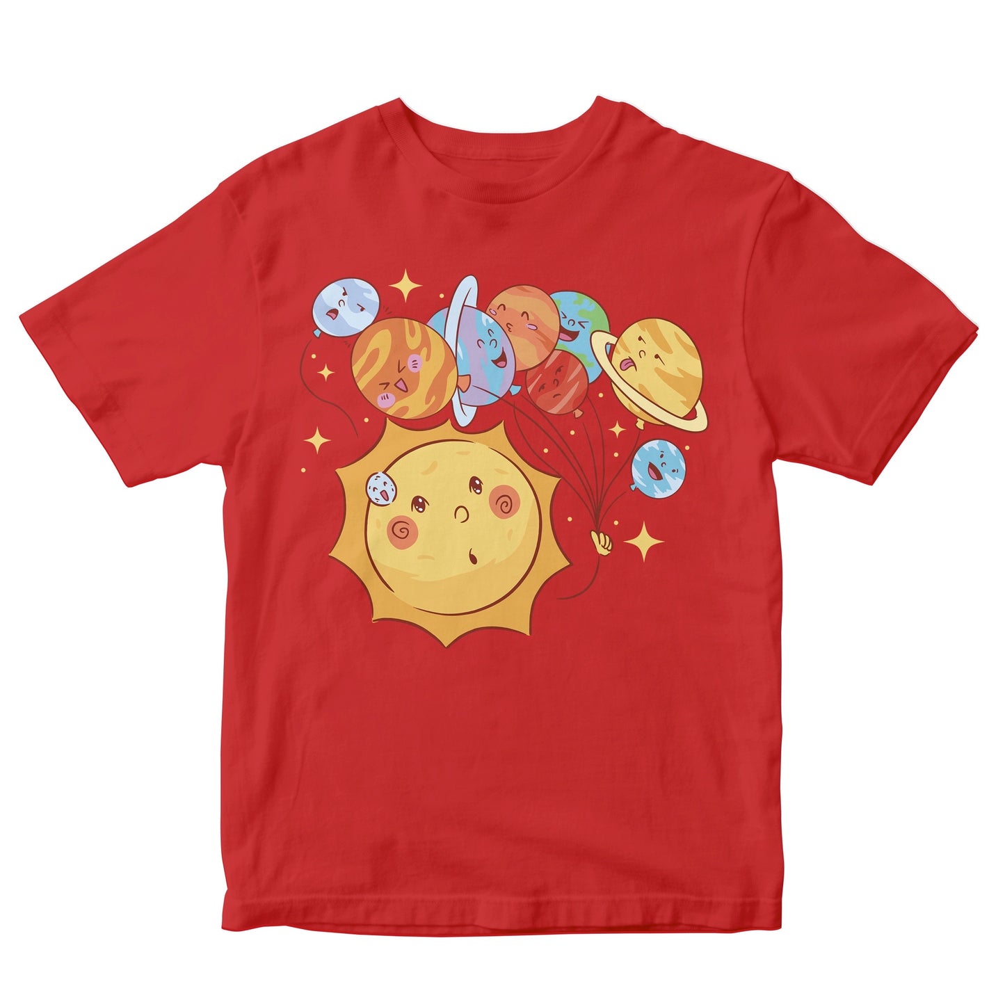 Sun With Balloon Planets Kids