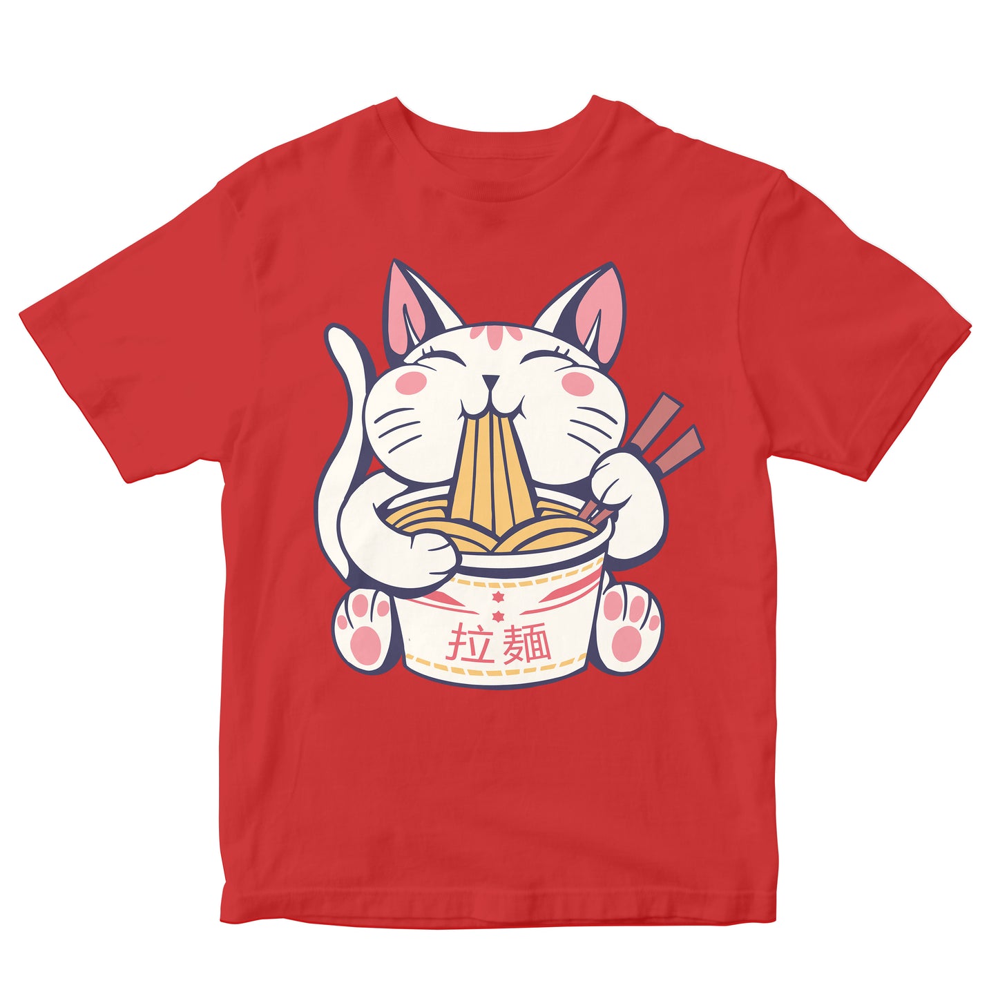 Cuddly Cat Eating Ramen Kids