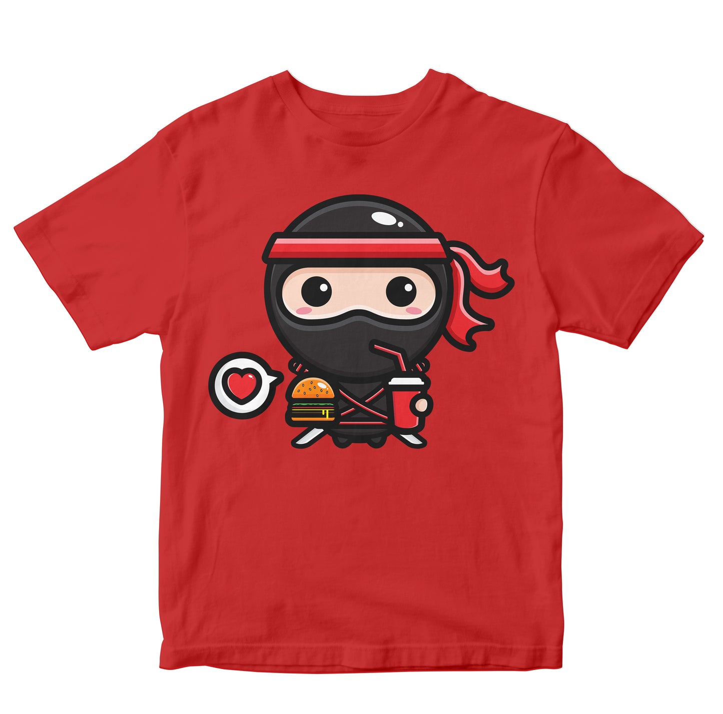 Cute Ninja With Burger & Drink Toddler