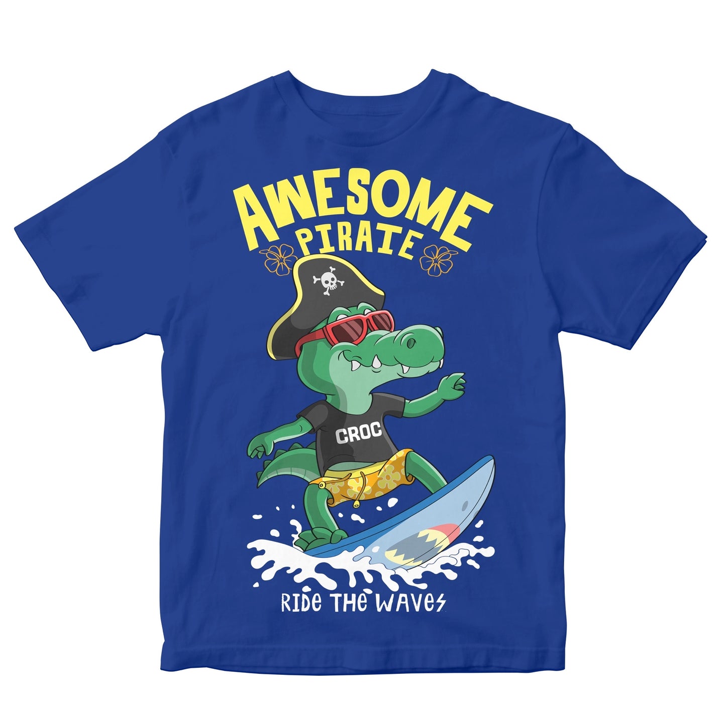 Awesome Pirate Crocodile Surfer Kids