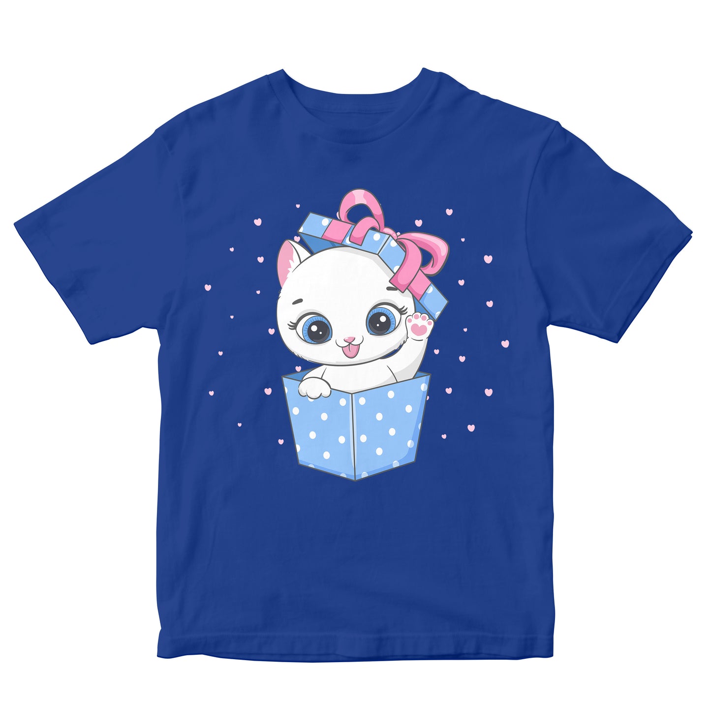 Happy Birthday Kitten In Box Cartoon Kids