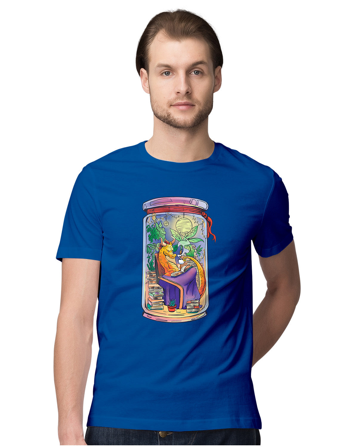Cozy Dragon Reading Book With Coffee