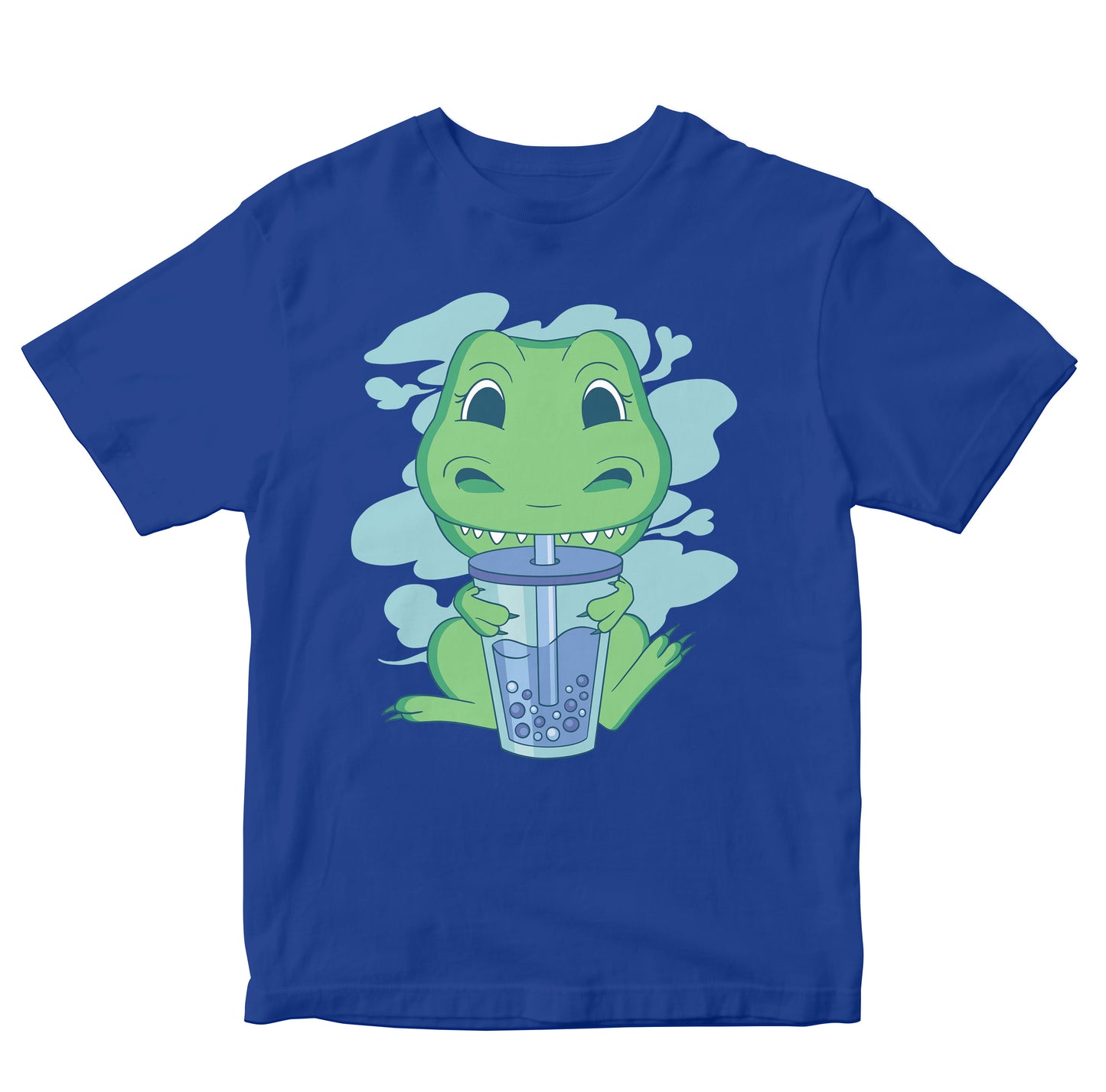 Cute T-Rex Drinking Bubble or Boba Tea Toddler