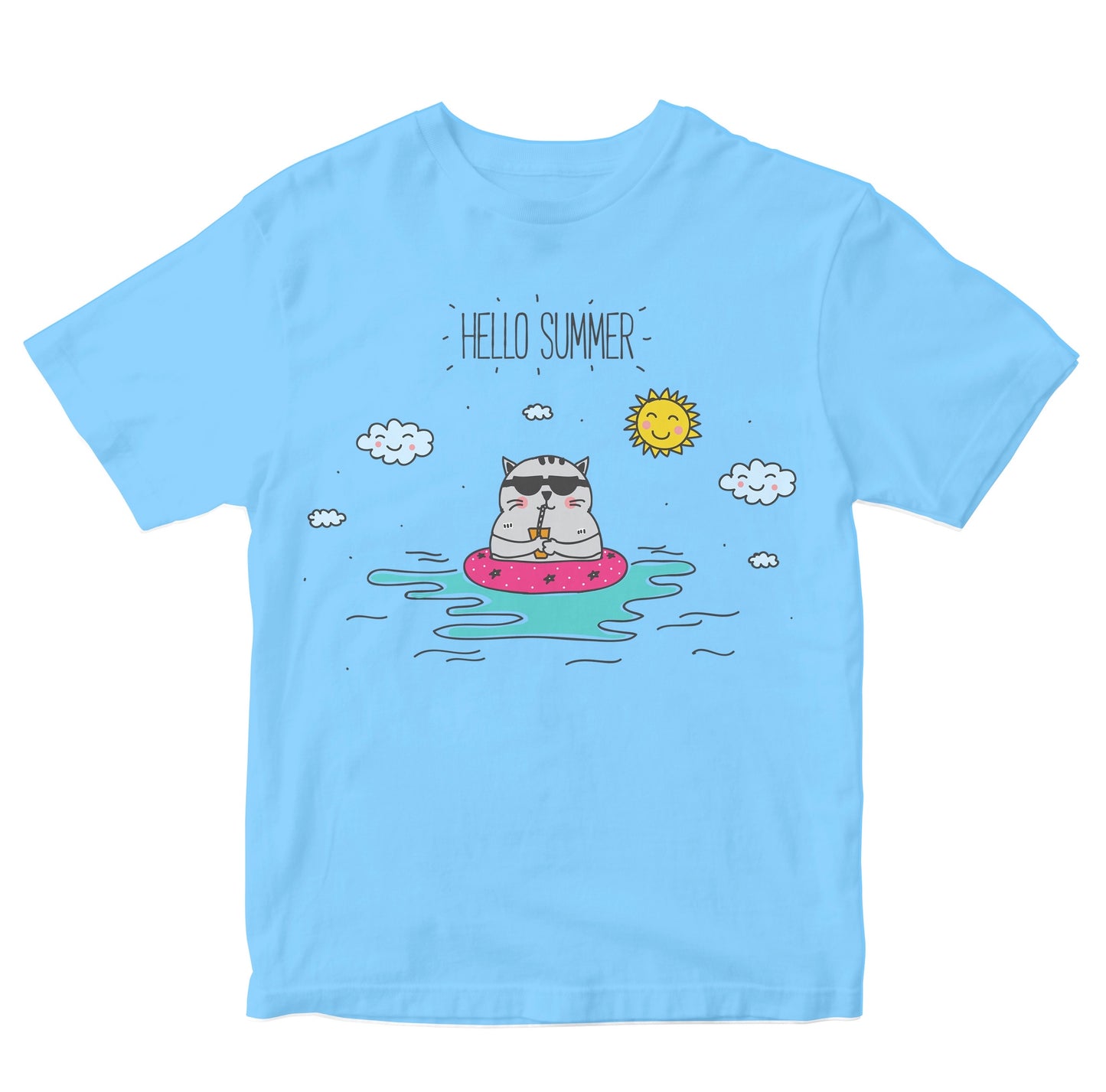 Hello Summer - Cat Chilling In Pool Toddler
