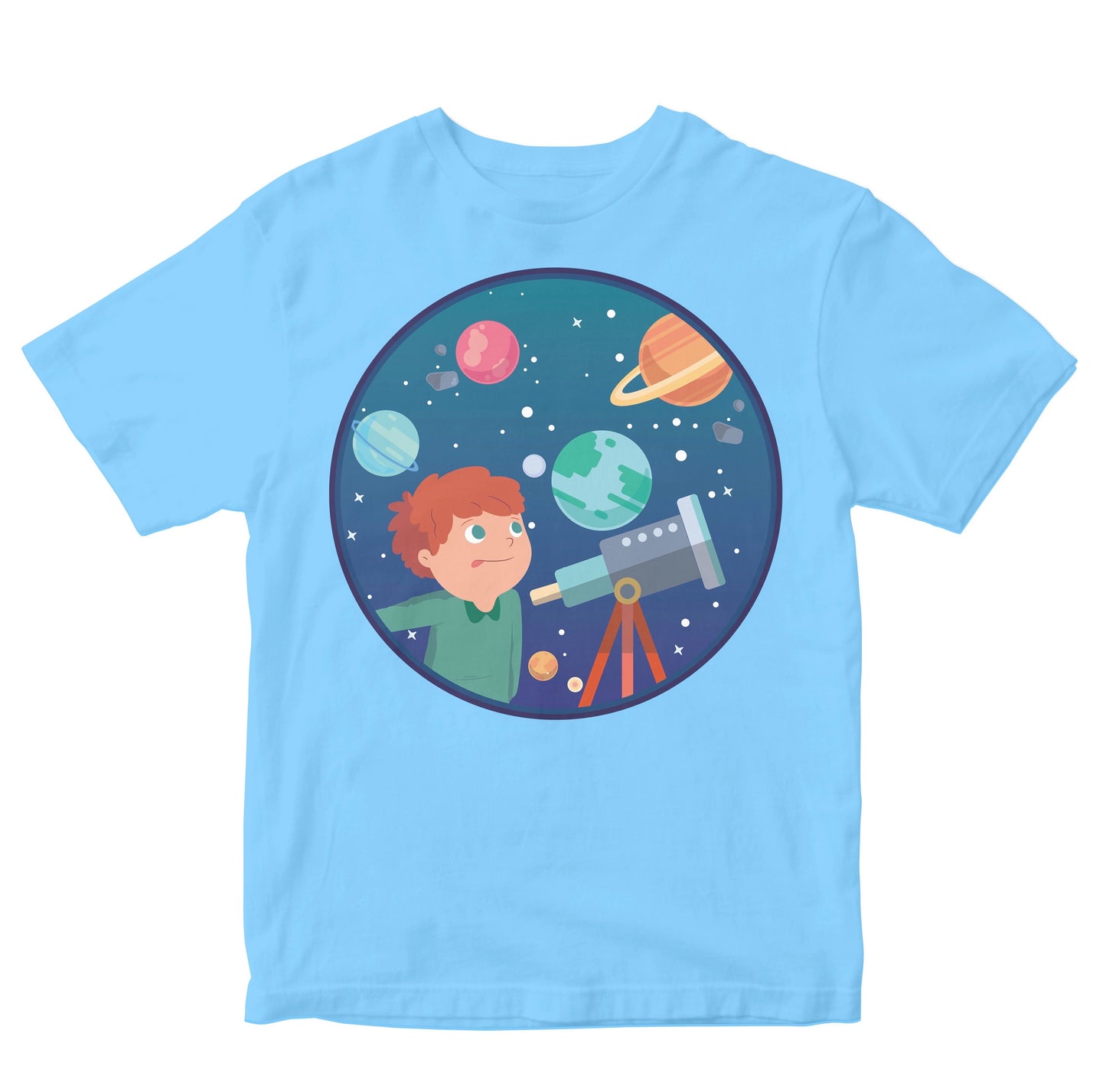 Astronomer Kid With Telescope Kids