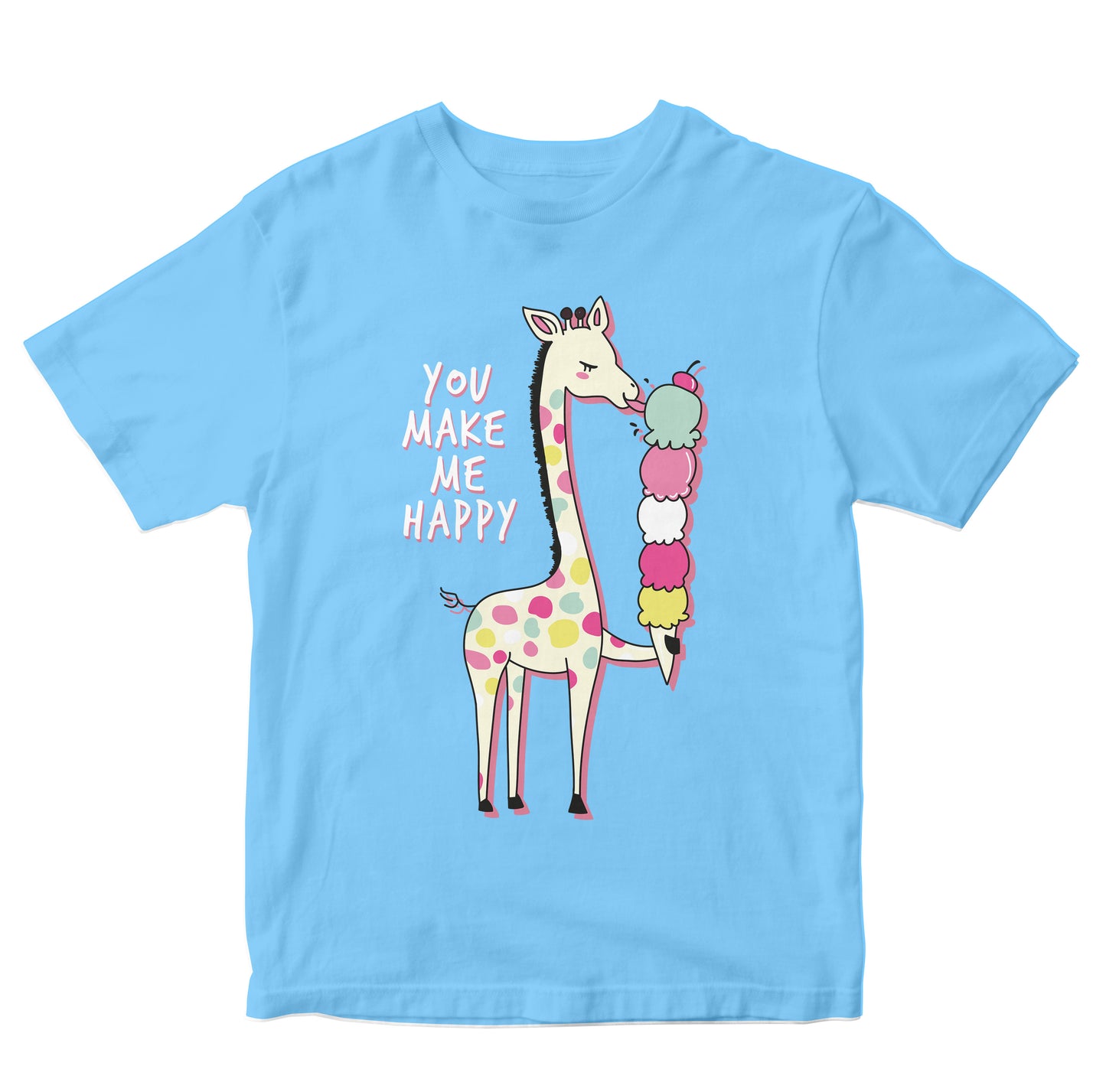 Hand Drawn Cute Giraffe With Ice Cream Toddler