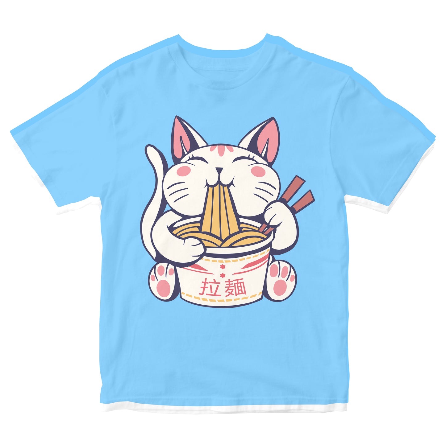 Cuddly Cat Eating Ramen Kids