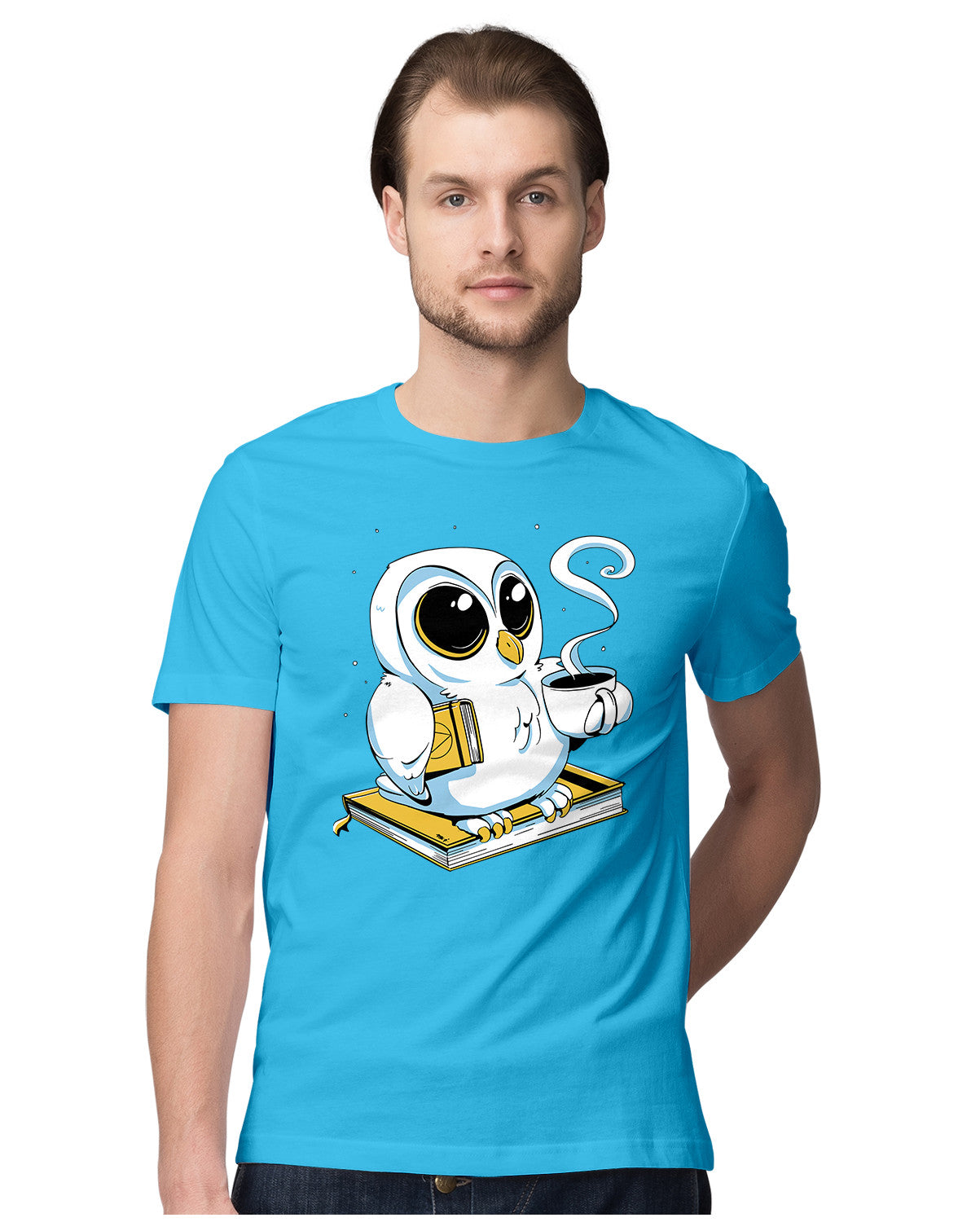 White Owl With Books & Coffee