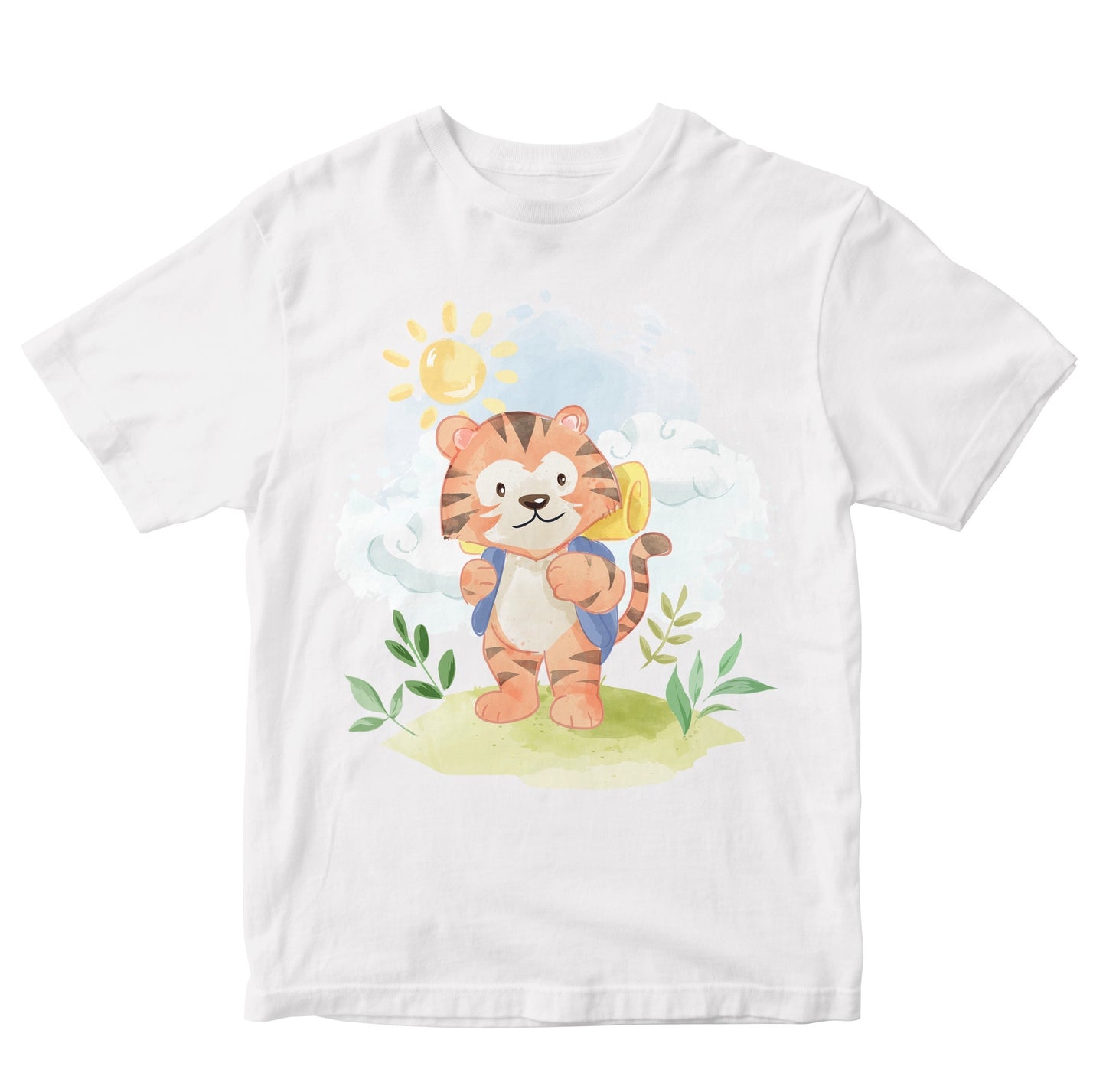 Tiger With Backpack Camping lllustration Kids