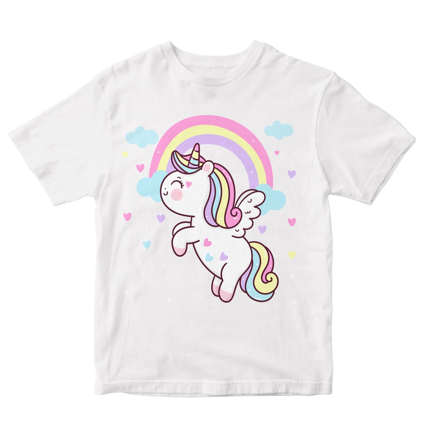 Cute Unicorn With Sweet Rainbow Toddler T-Shirts
