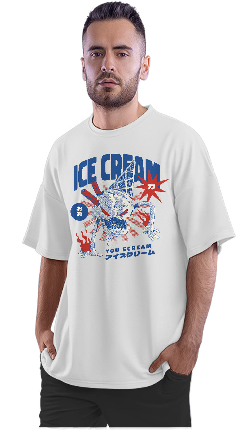 Ice Cream Kaiju Food Monster Oversized Unisex T-shirt