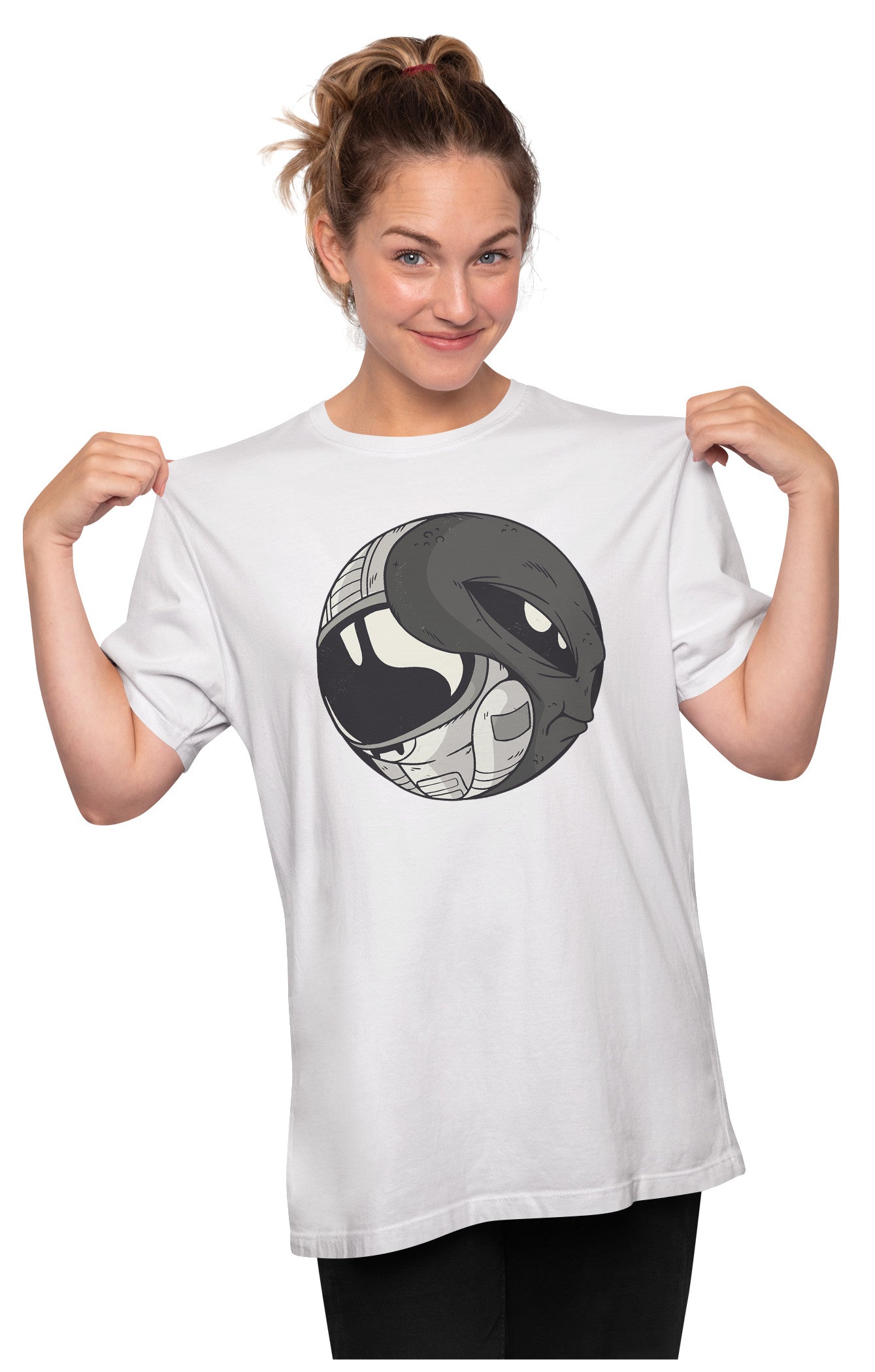 Alien & Astronaut Yin & Yang Oversized Unisex T-shirt