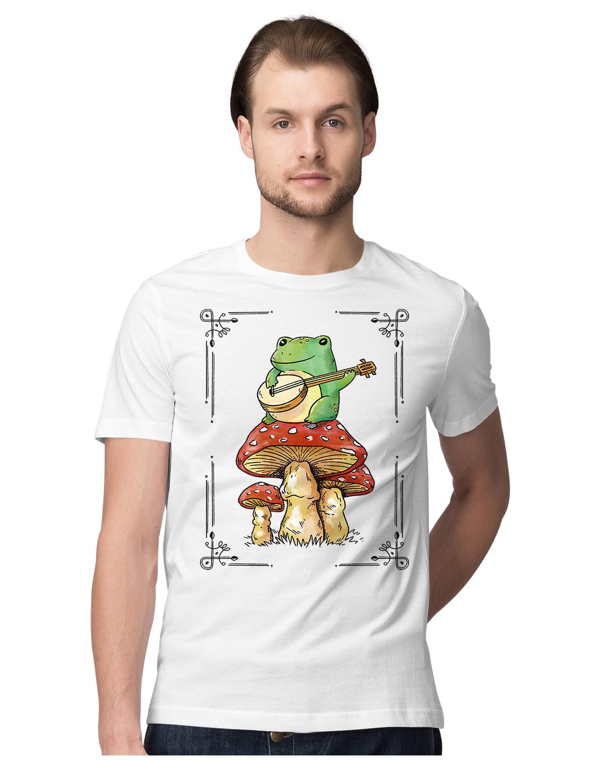 Frog Playing Banjo On Mushroom