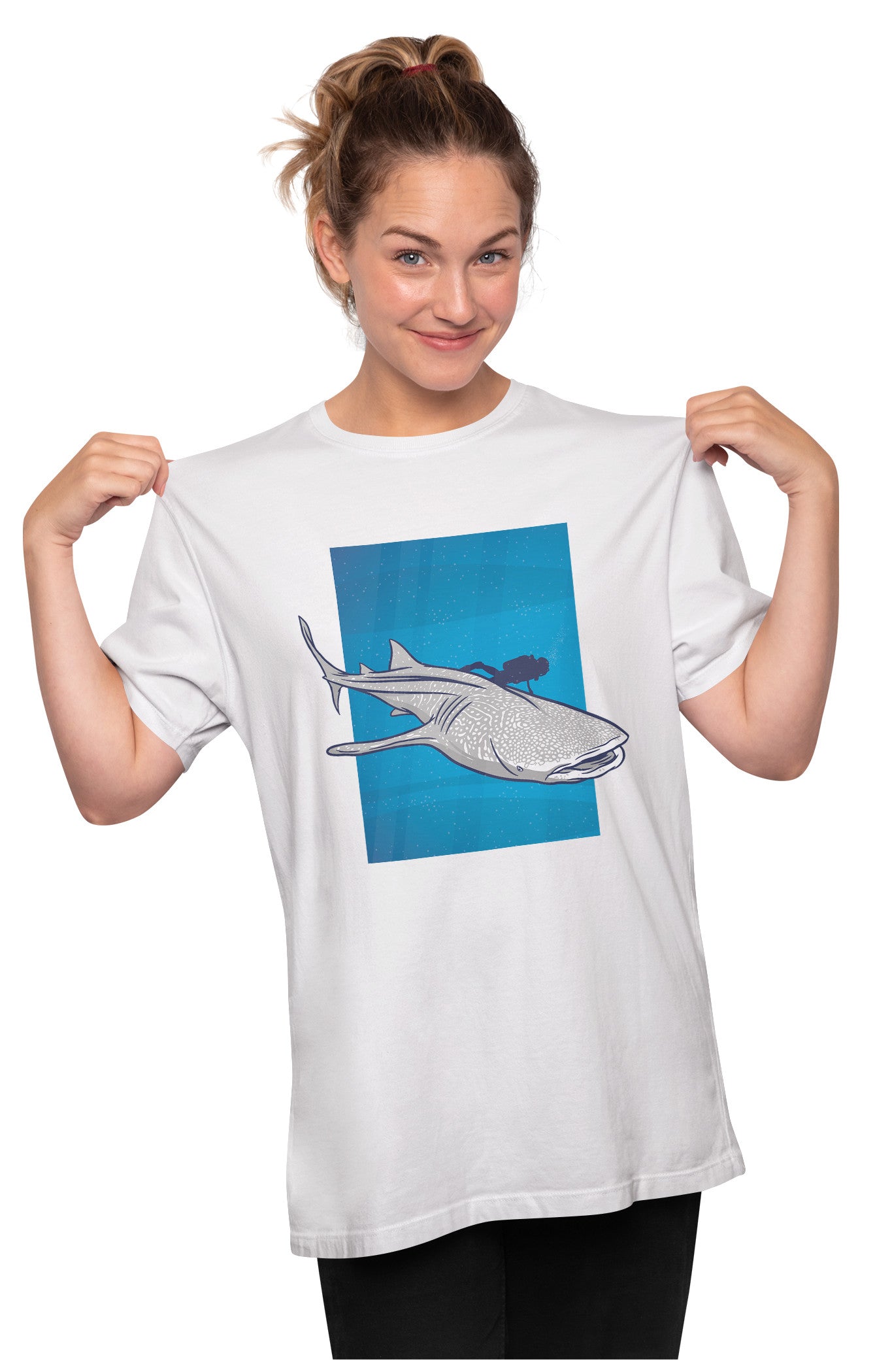 Whale Shark & Diver Oversized Unisex T-shirt