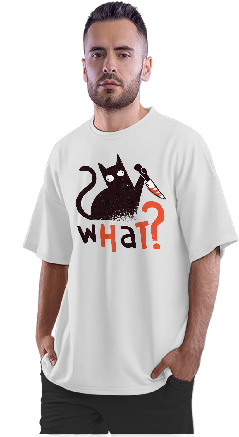 What - Psycho Cat Oversized Unisex T-shirt