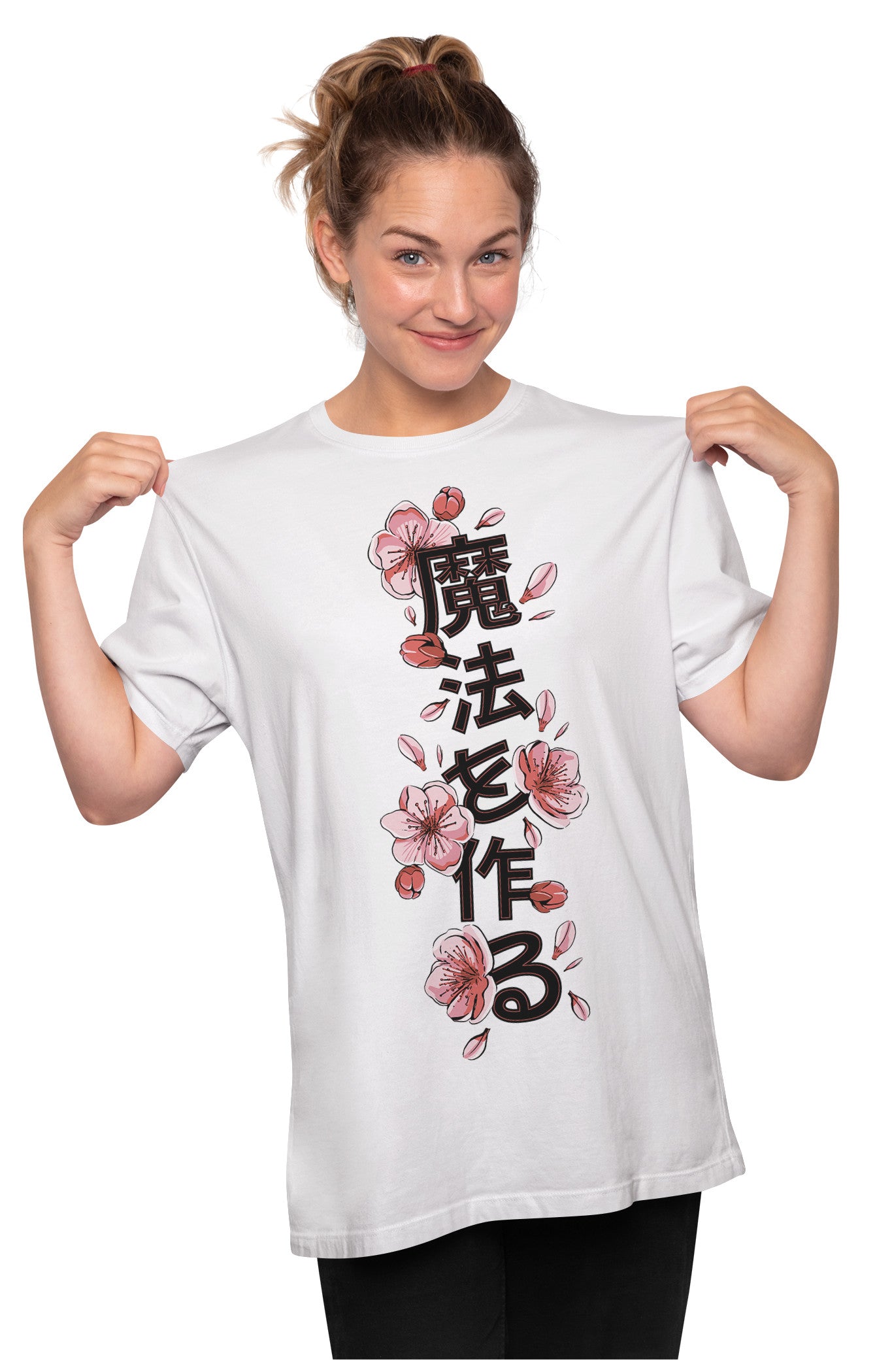 Floral Japanese Quote Oversized Unisex T-shirt