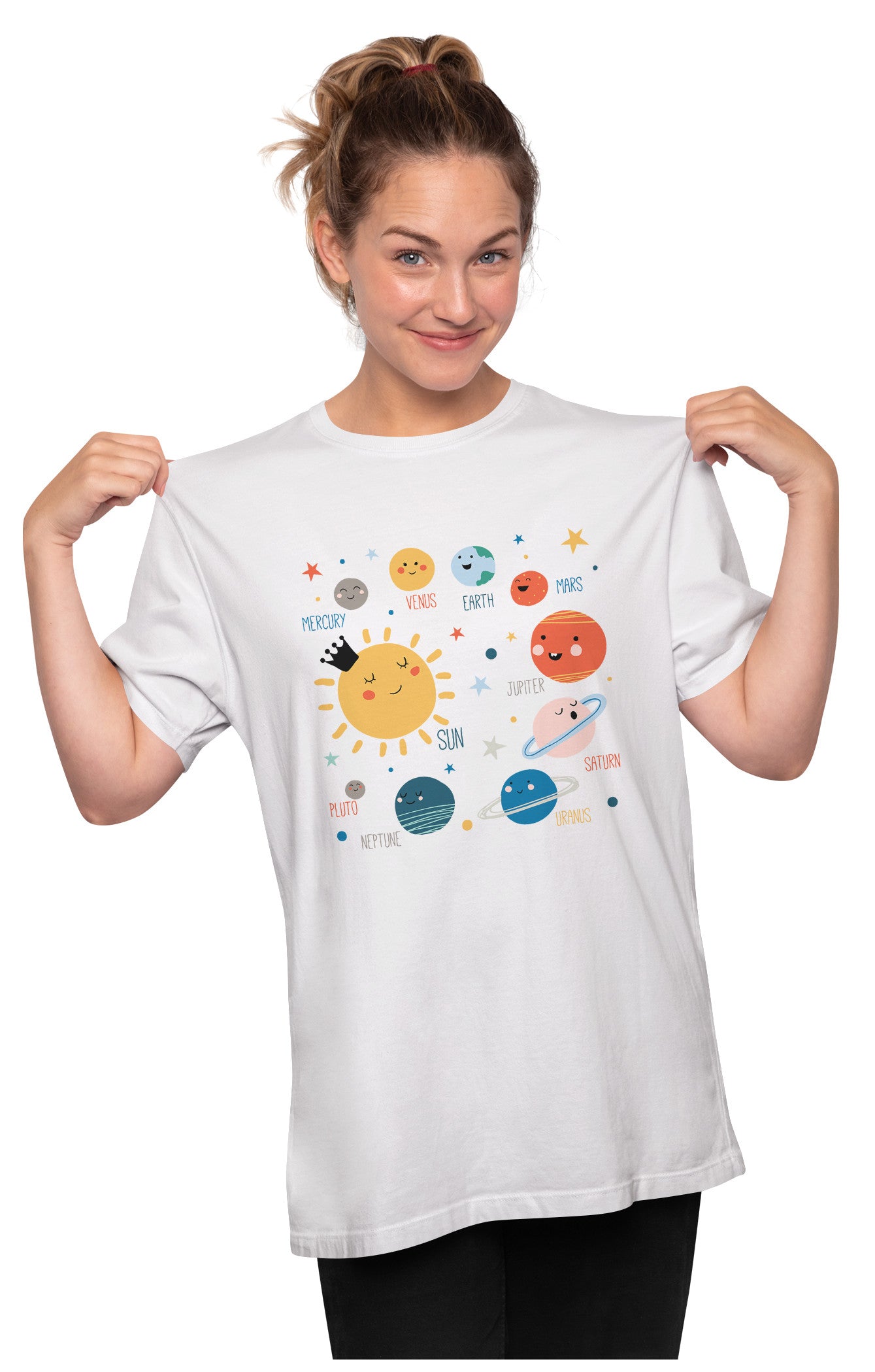 Solar System With Planet Names Oversized Unisex T-shirt