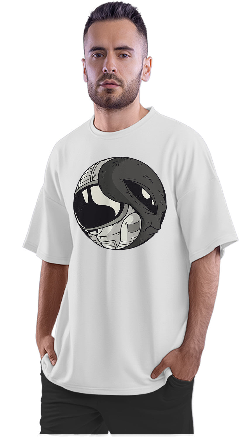 Alien & Astronaut Yin & Yang Oversized Unisex T-shirt