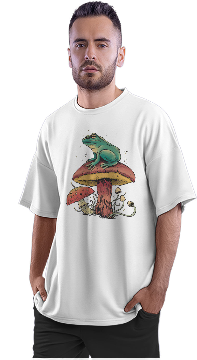 Frog Over Mushroom Oversized Unisex T-shirt