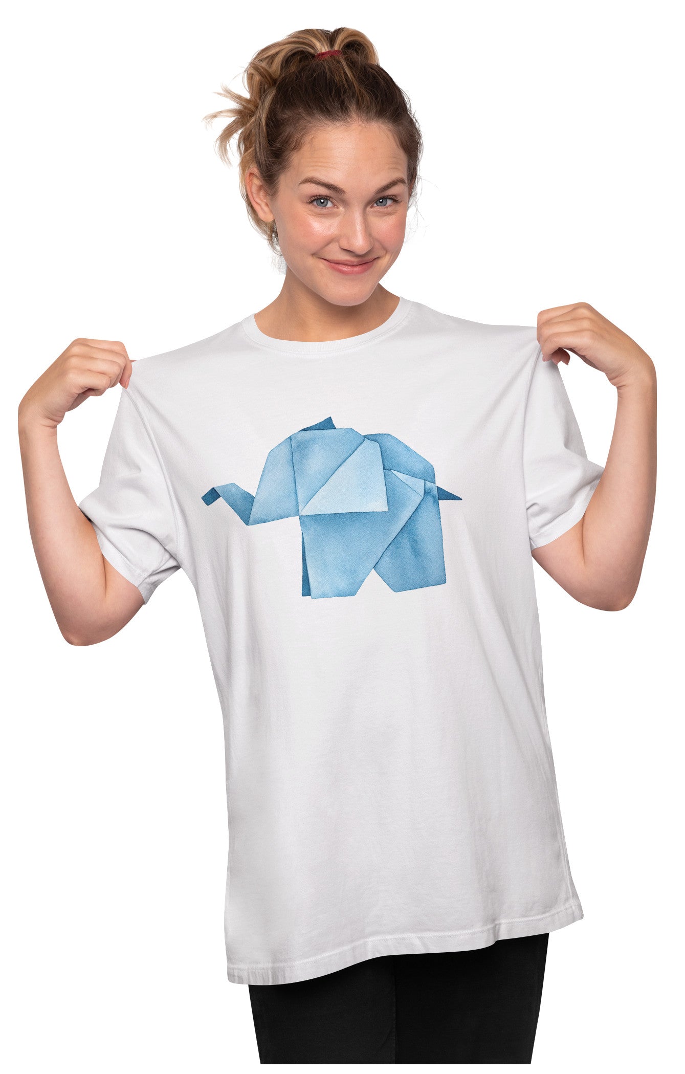 Origami Elephant In Water Colour Oversized Unisex T-shirt