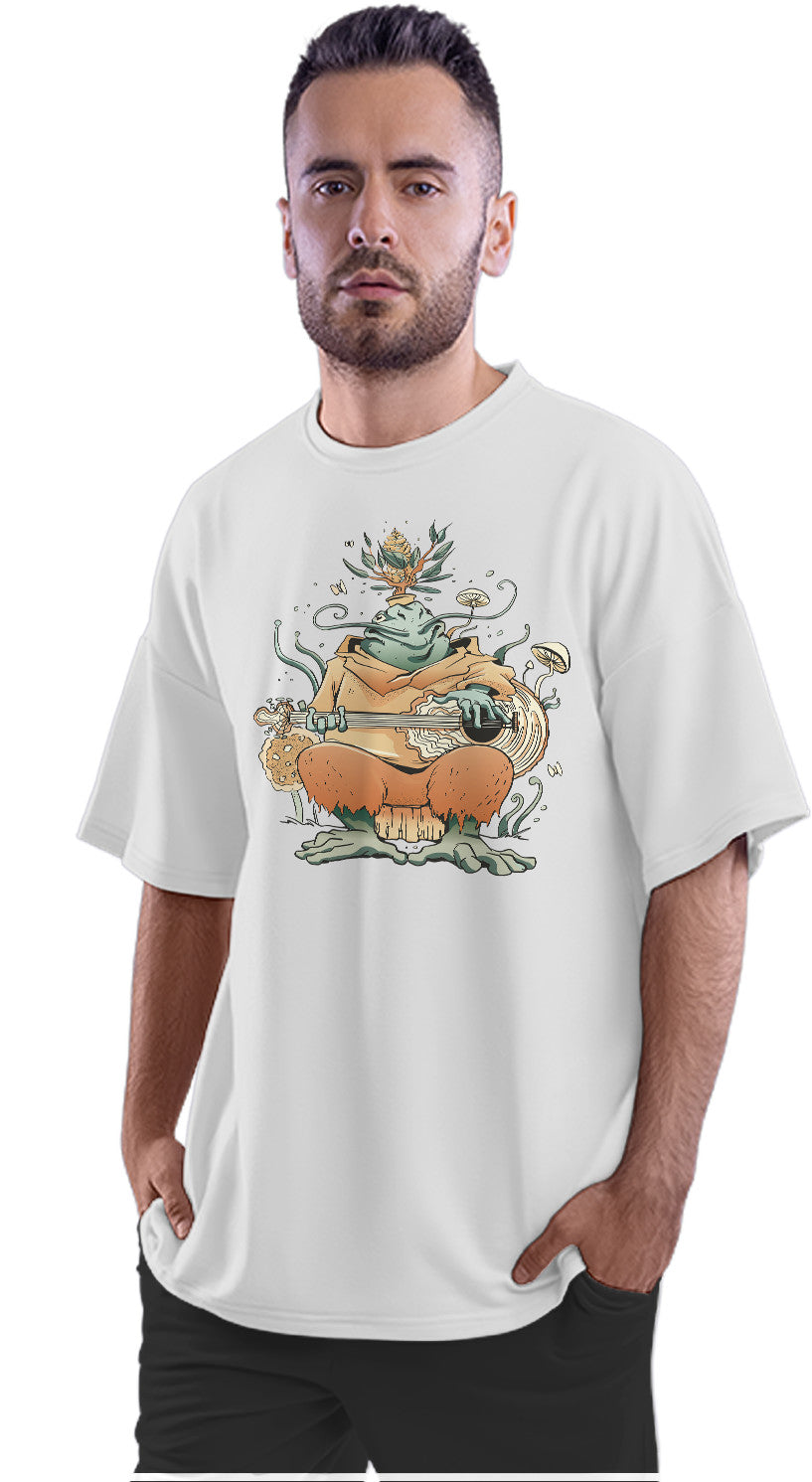 Magical Frog Musician Cottagecore Oversized Unisex T-shirt