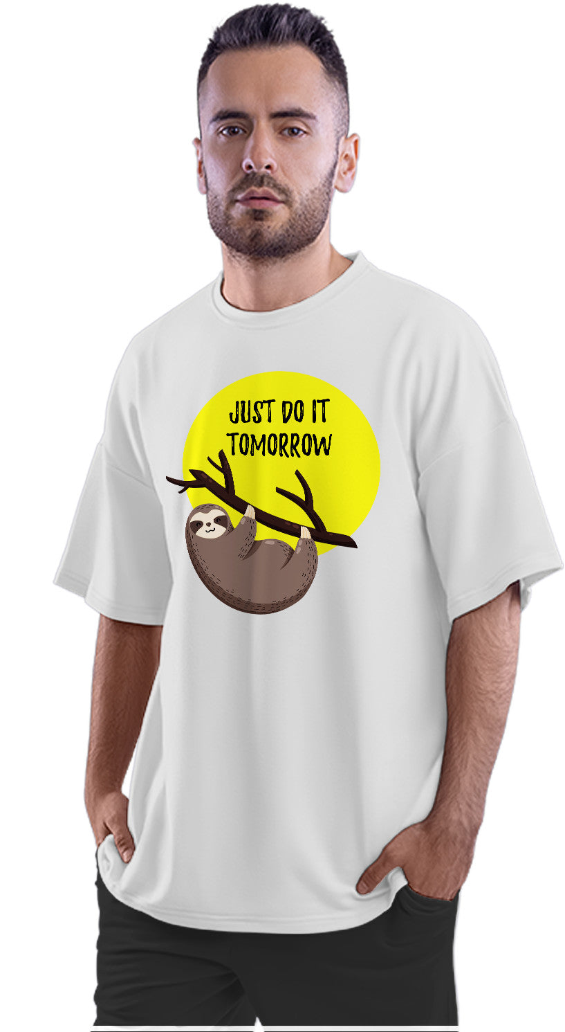 Just Do It Tomorrow - Funny Sloth Oversized Unisex T-shirt