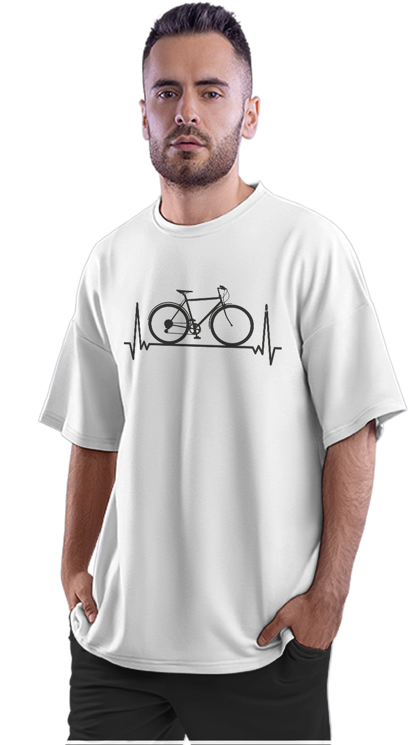 Bike Heartbeat - Bicycle Heartbeat Oversized Unisex T-shirt