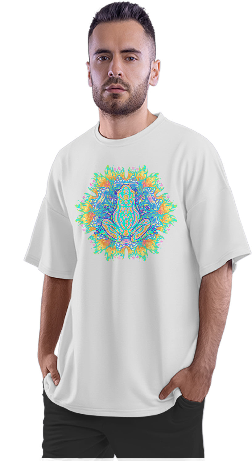 Psychedelic Frog Art Oversized Unisex T-shirt