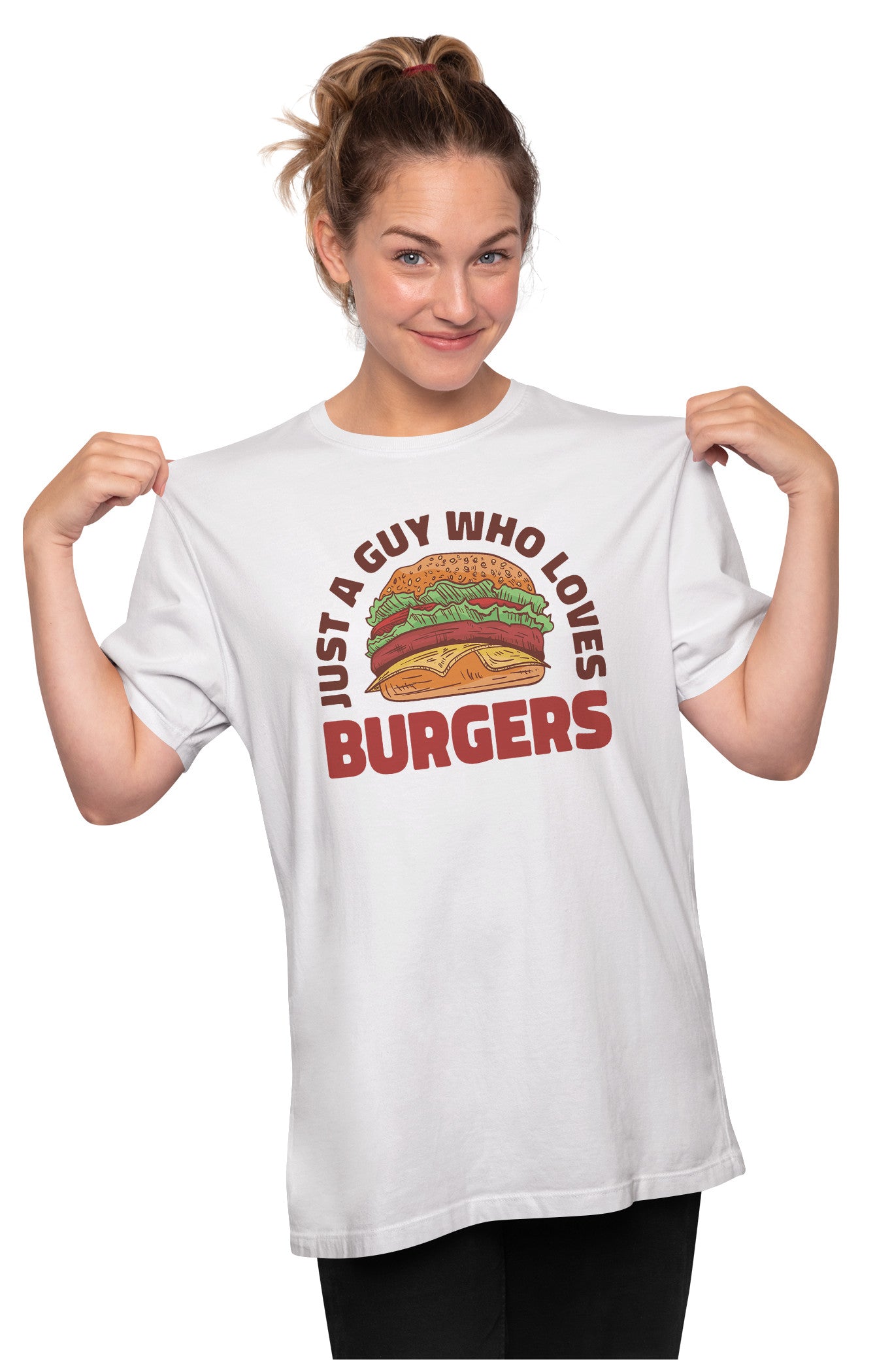 Just A Guy Who Loves Burgers Oversized Unisex T-shirt