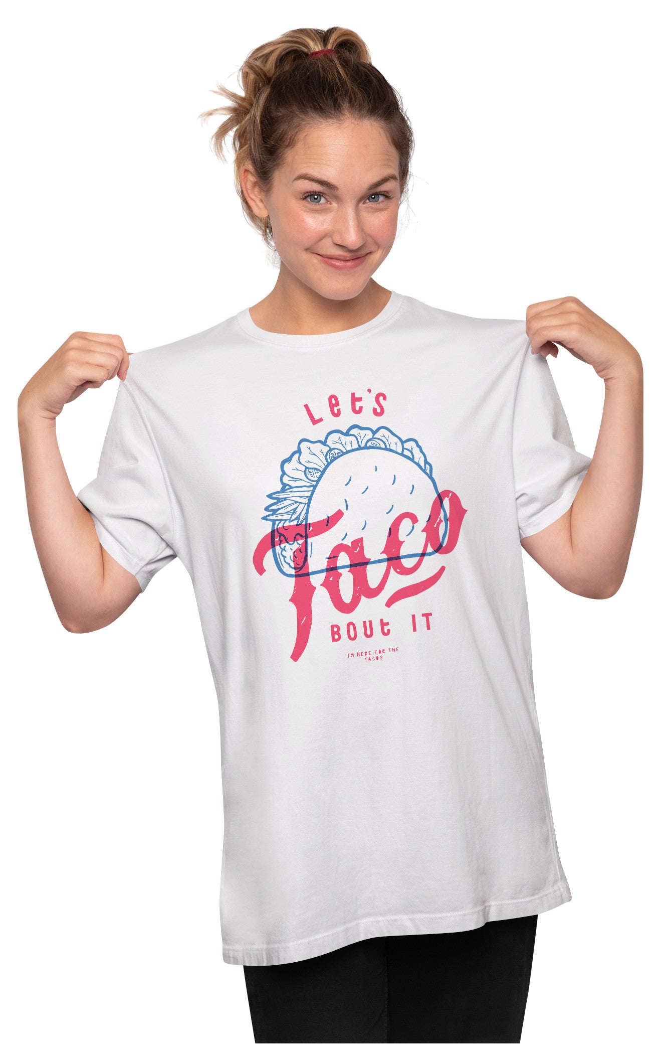 Let's Taco About It - Funny Wordplay Oversized Unisex T-shirt