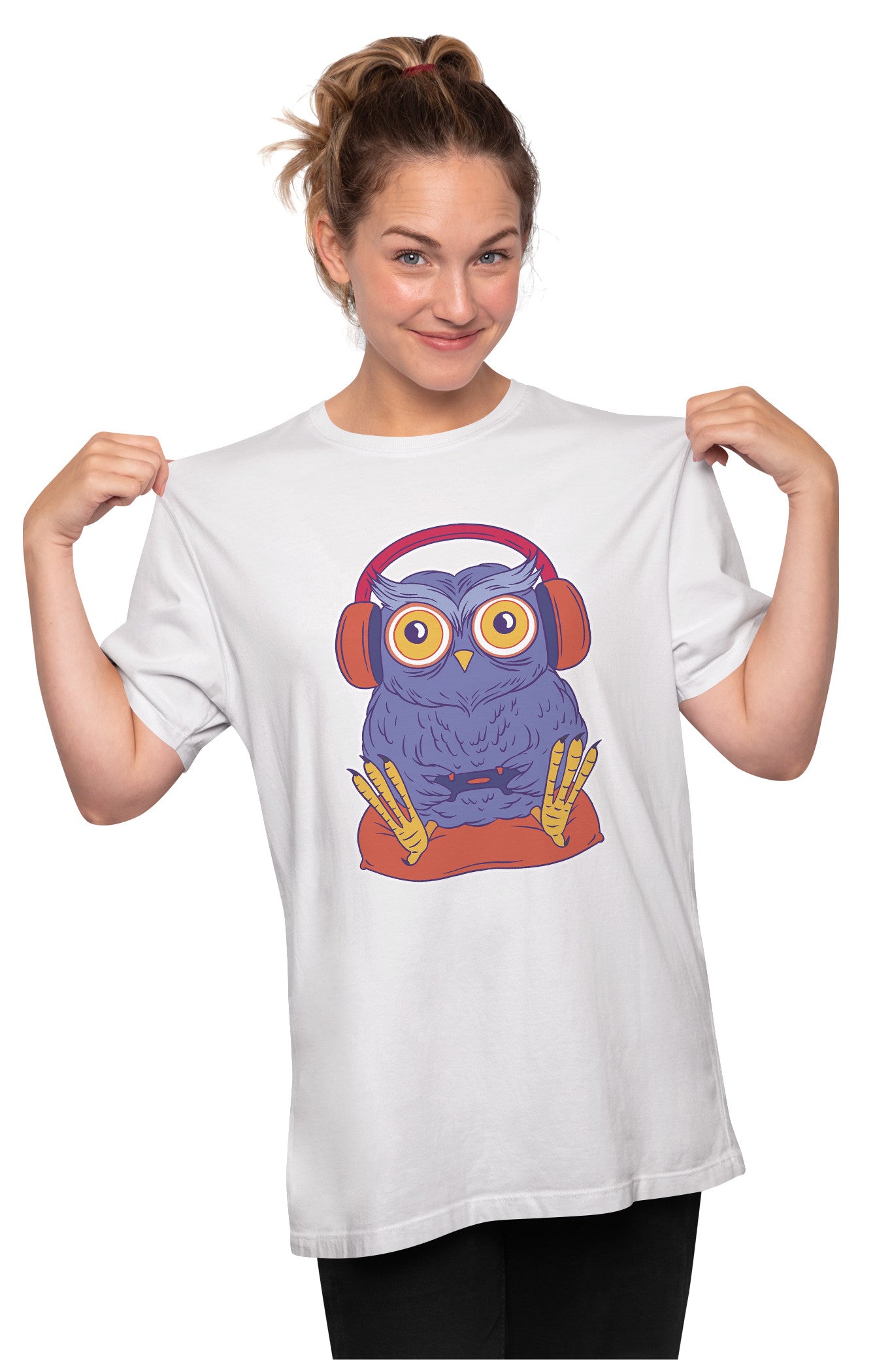 Focused Gamer Owl Oversized Unisex T-shirt
